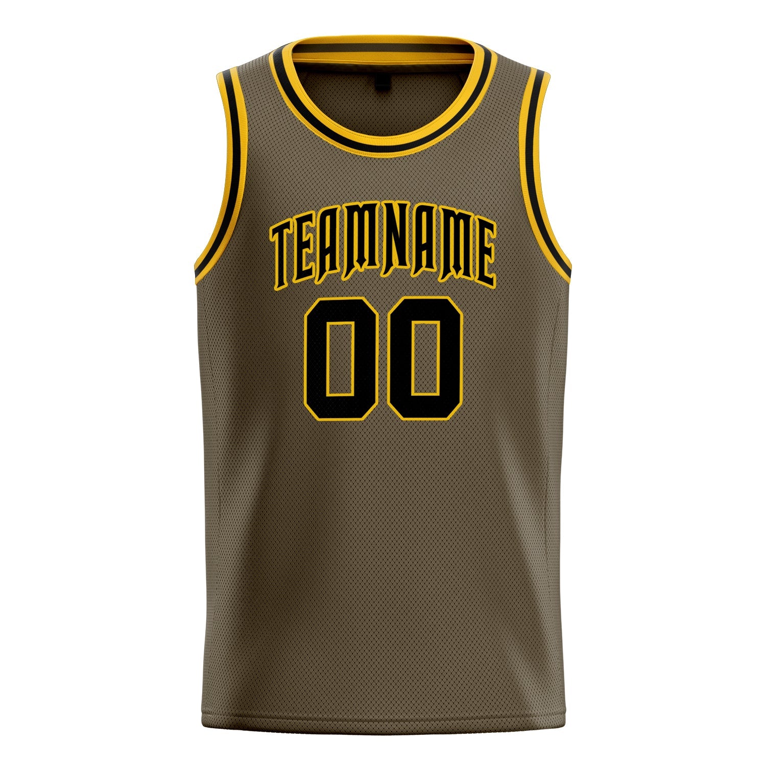 Custom Olive Black Solid-Color Basketball Jersey