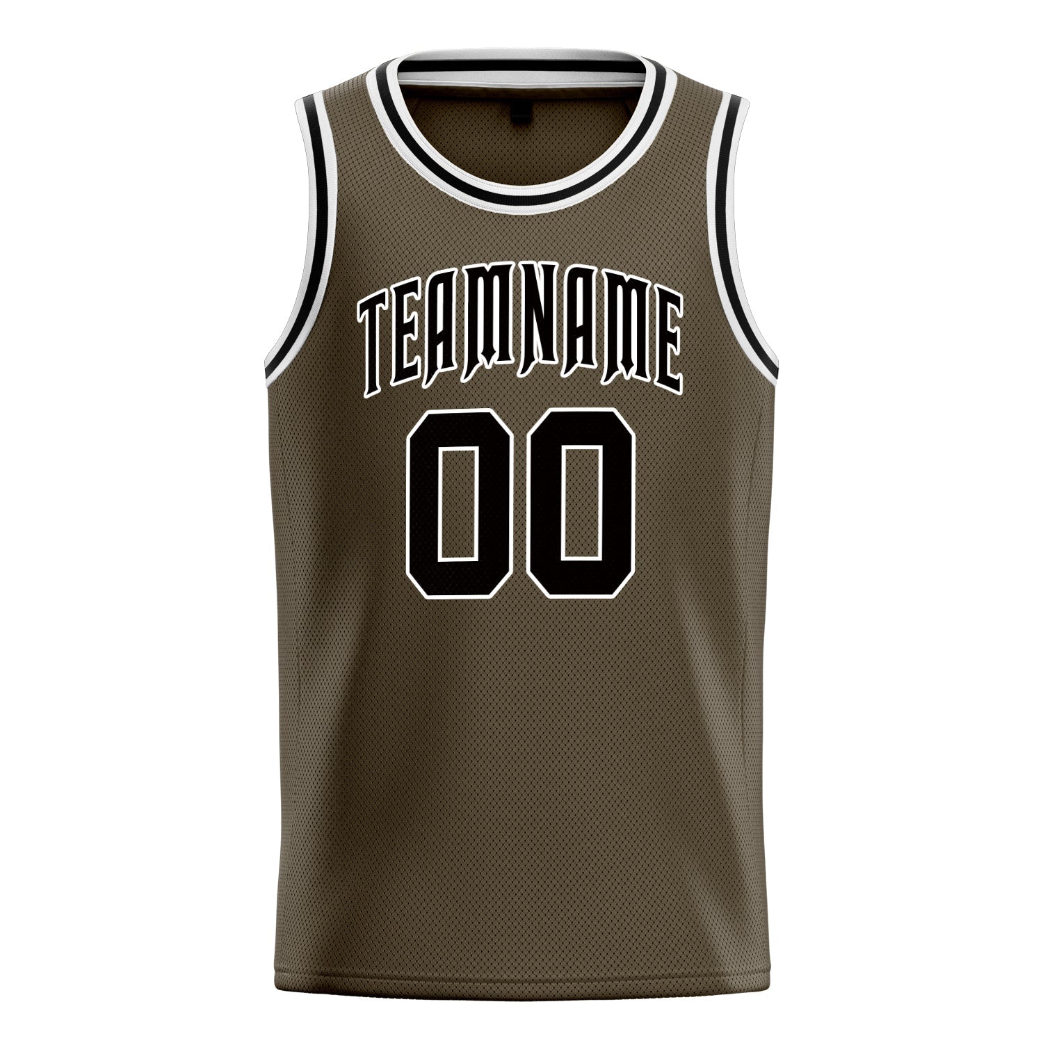 Custom Olive Black Solid-Color Basketball Jersey
