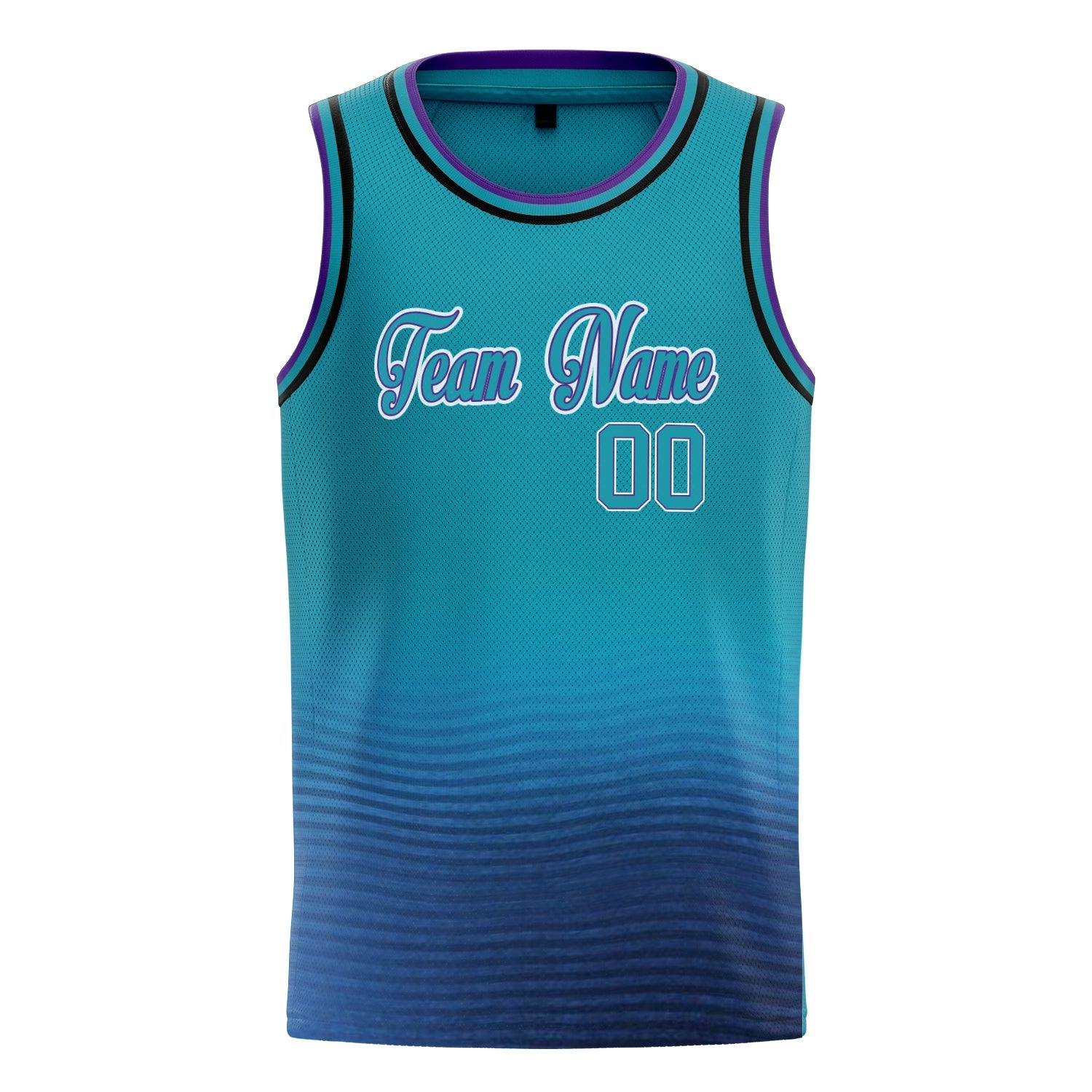 Custom Teal Purple Fade Basketball Jersey