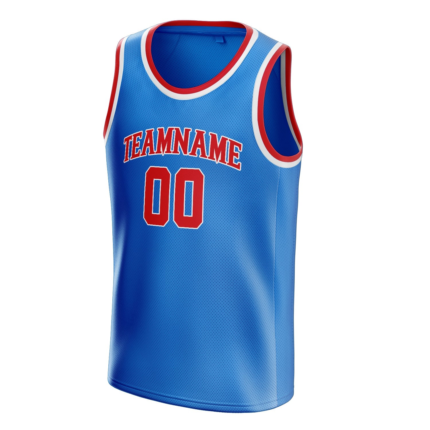 Custom Blue Red Solid-Color Basketball Jersey