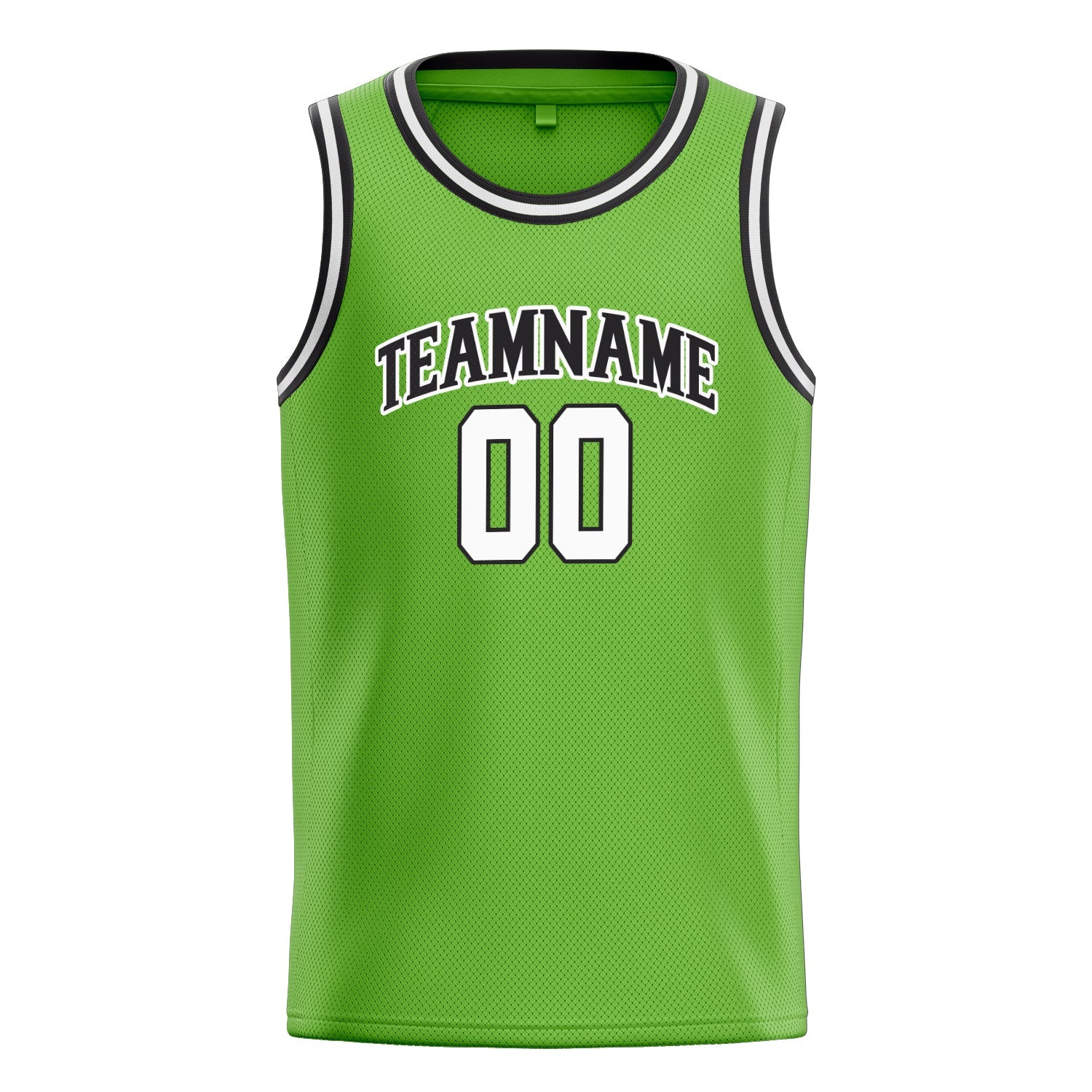 Custom Neon-Green White Solid-Color Basketball Jersey