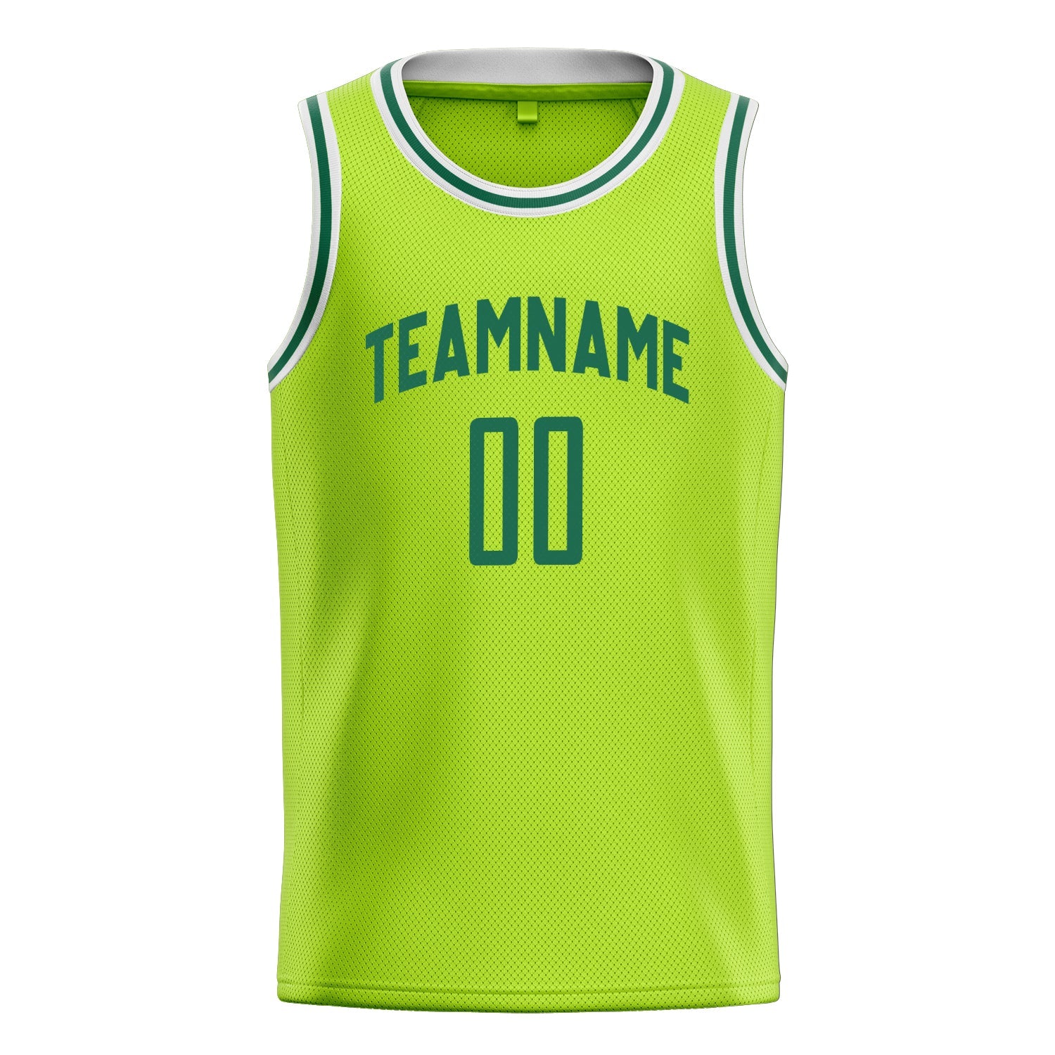 Custom Neon-Green Kelly-Green Solid-Color Basketball Jersey