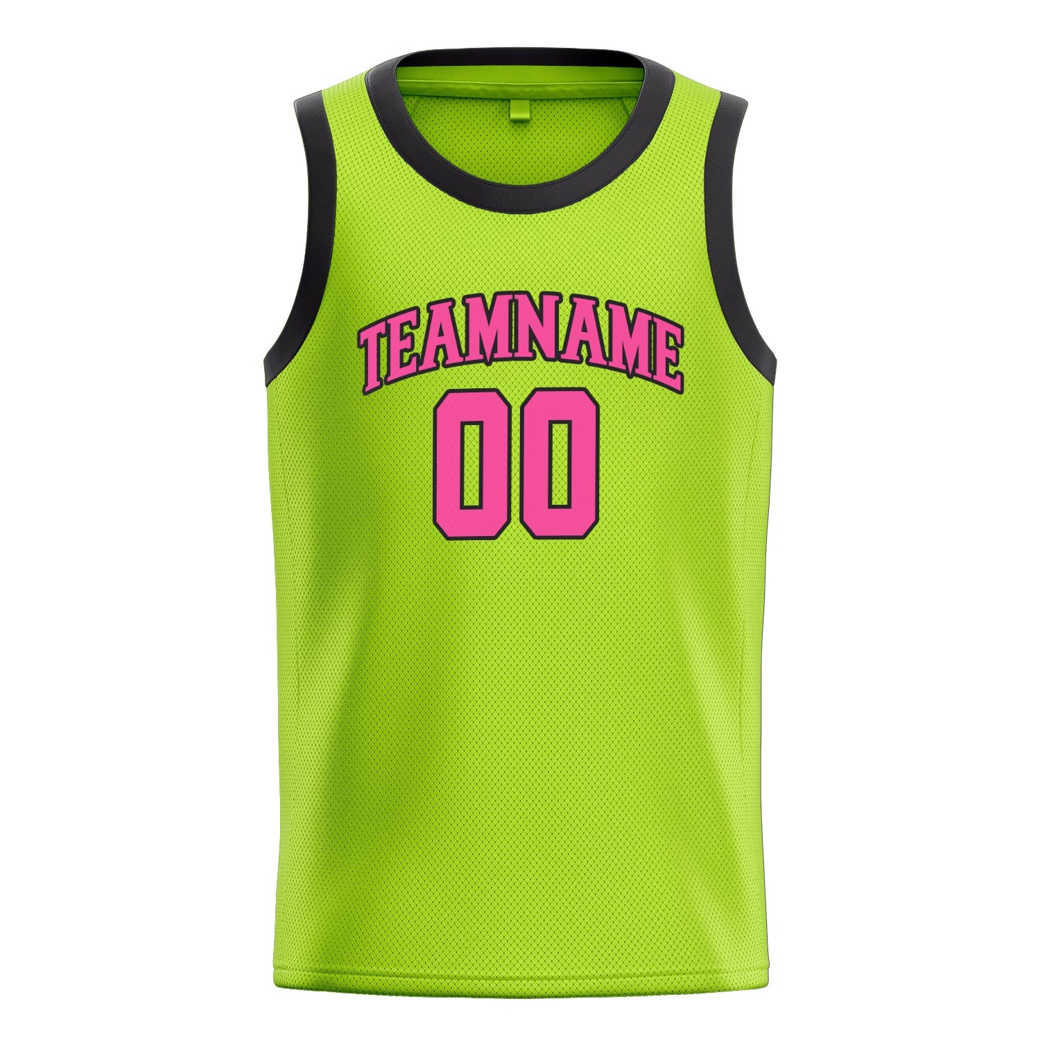Custom Neon-Green Pink Solid-Color Basketball Jersey