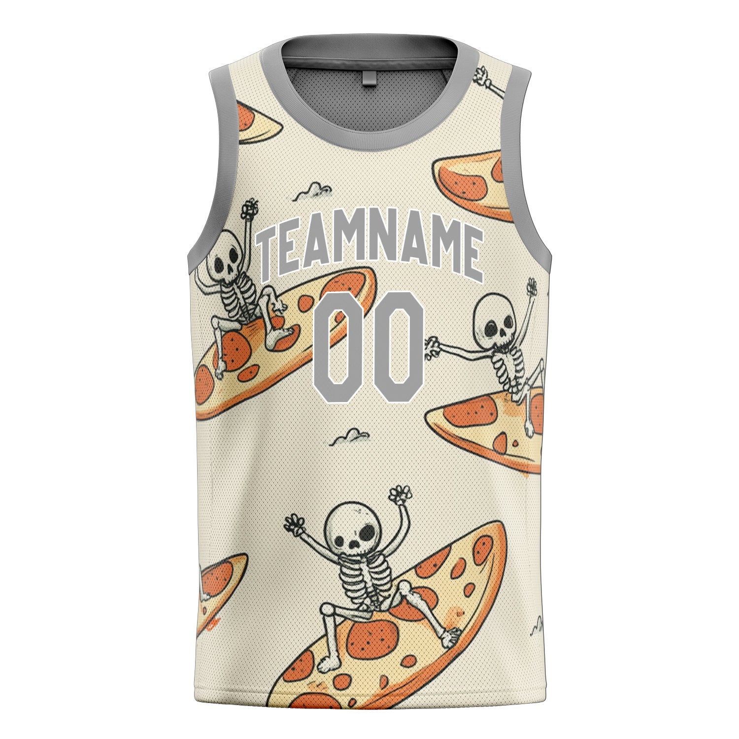 Custom Cream Skull Basketball Jersey