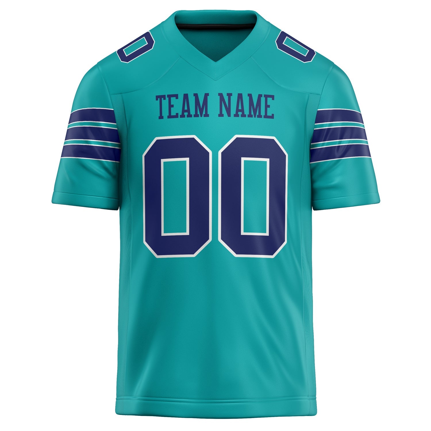 Custom Aqua navy Solid Colour Football Jersey