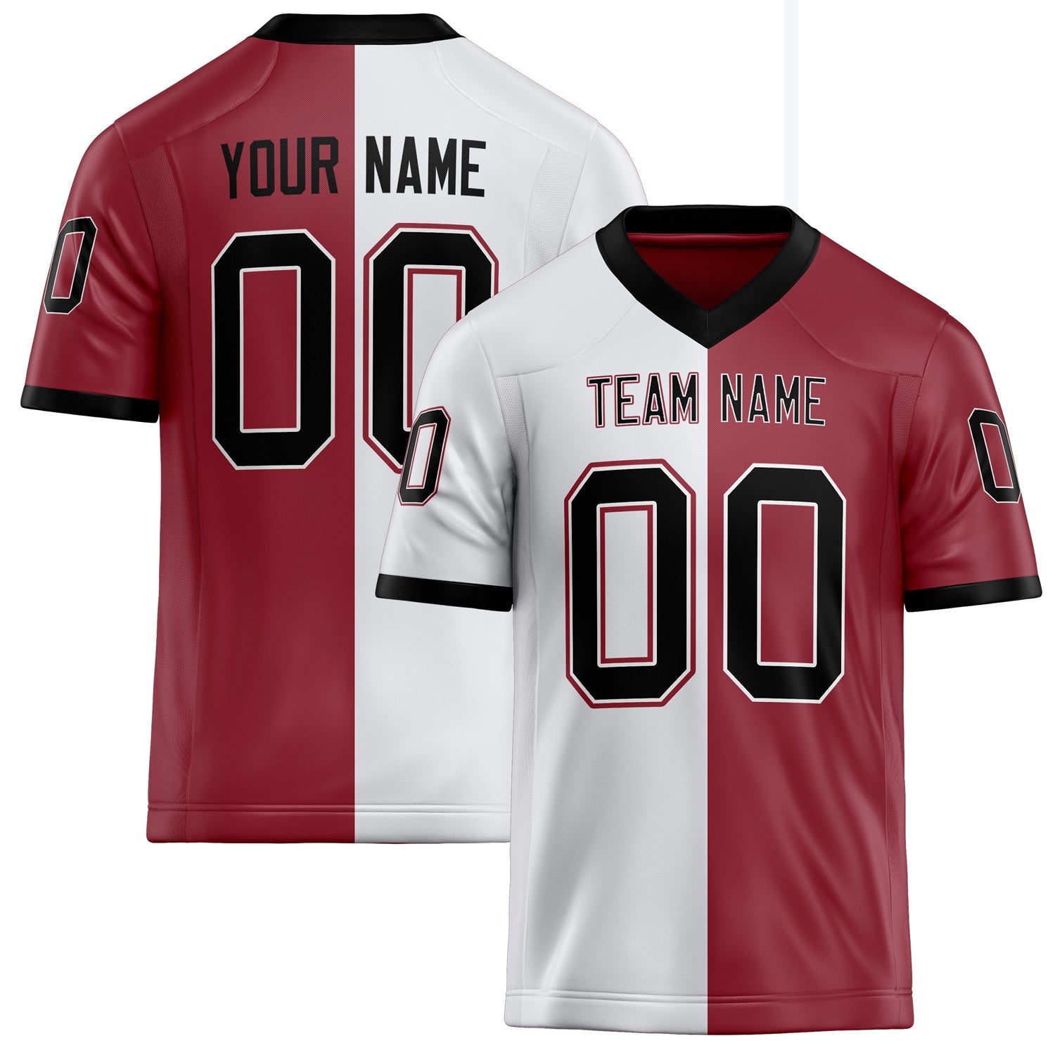 Custom Cardinal White Solid Colour Football Jersey FT02240730CA087