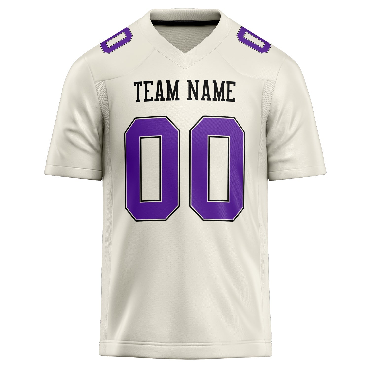 Custom Cream Purple Solid Colour Football Jersey