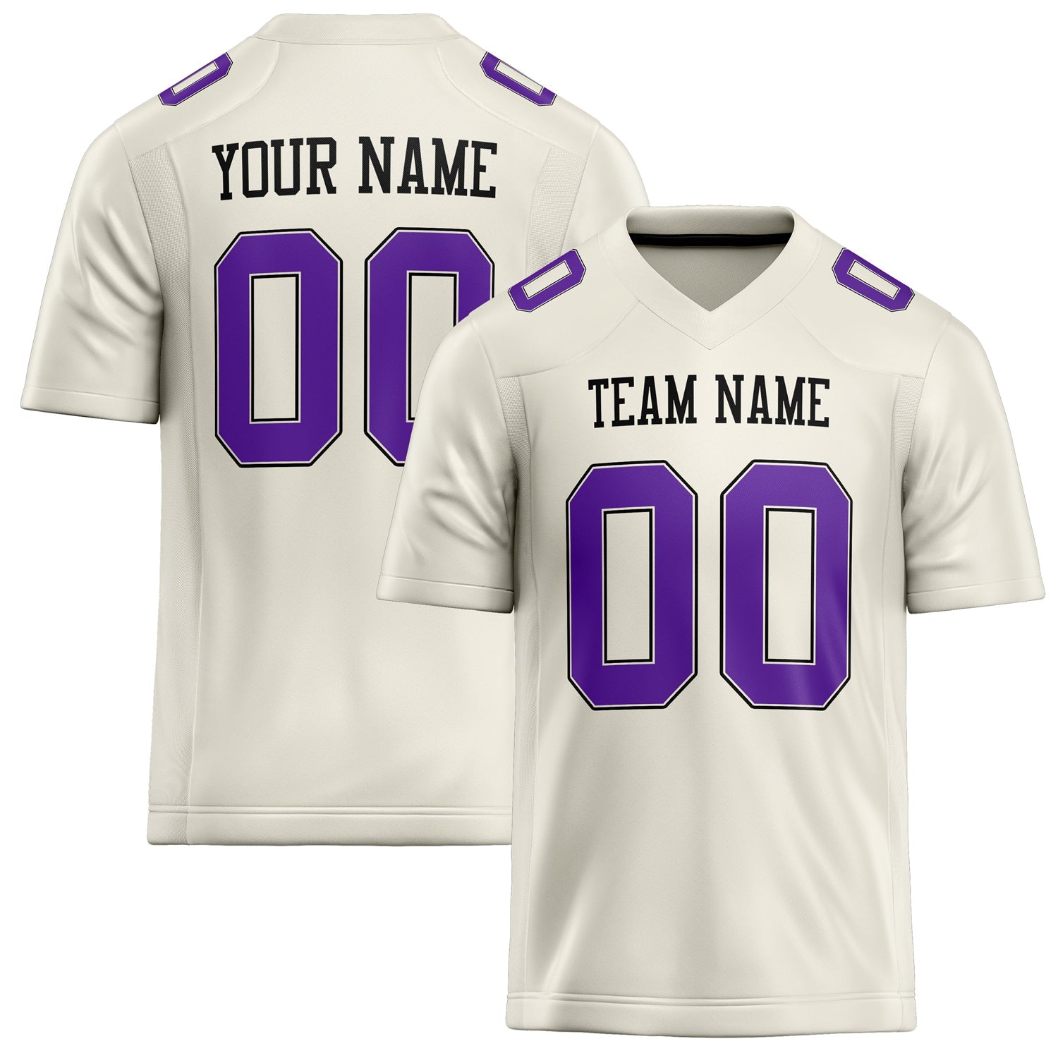 Custom Cream Purple Solid Colour Football Jersey FT02240730CR093