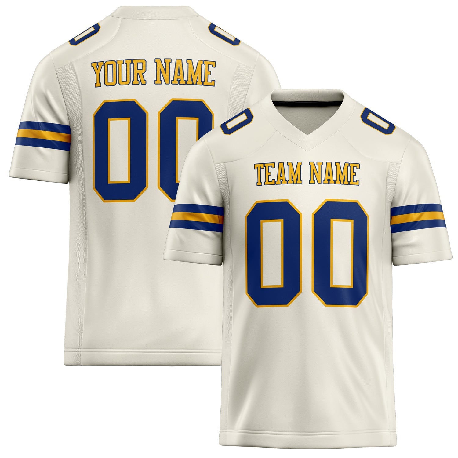 Custom Cream royal Solid Colour Football Jersey FT02240730CR098