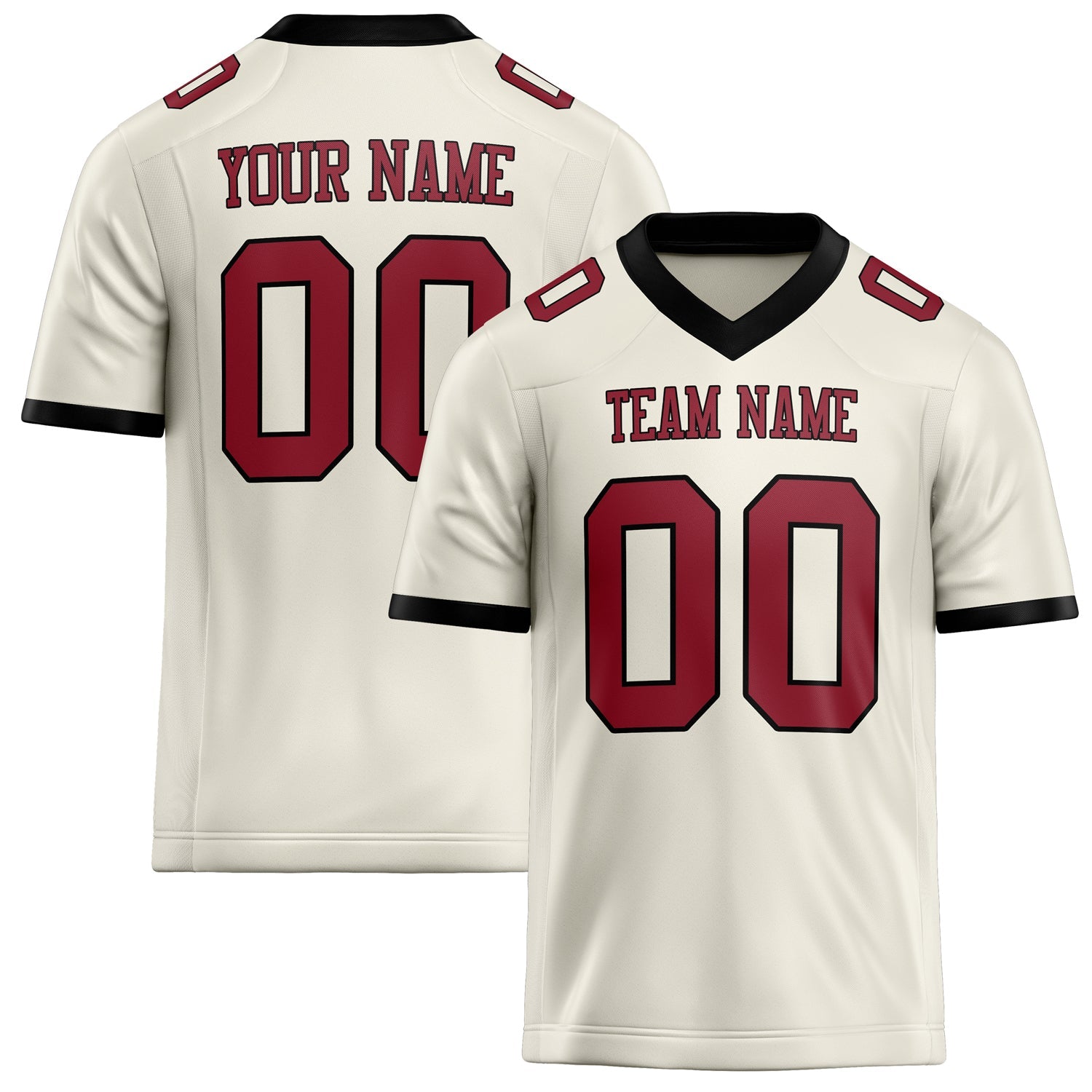 Custom Cream maroon Solid Colour Football Jersey FT02240730CR099
