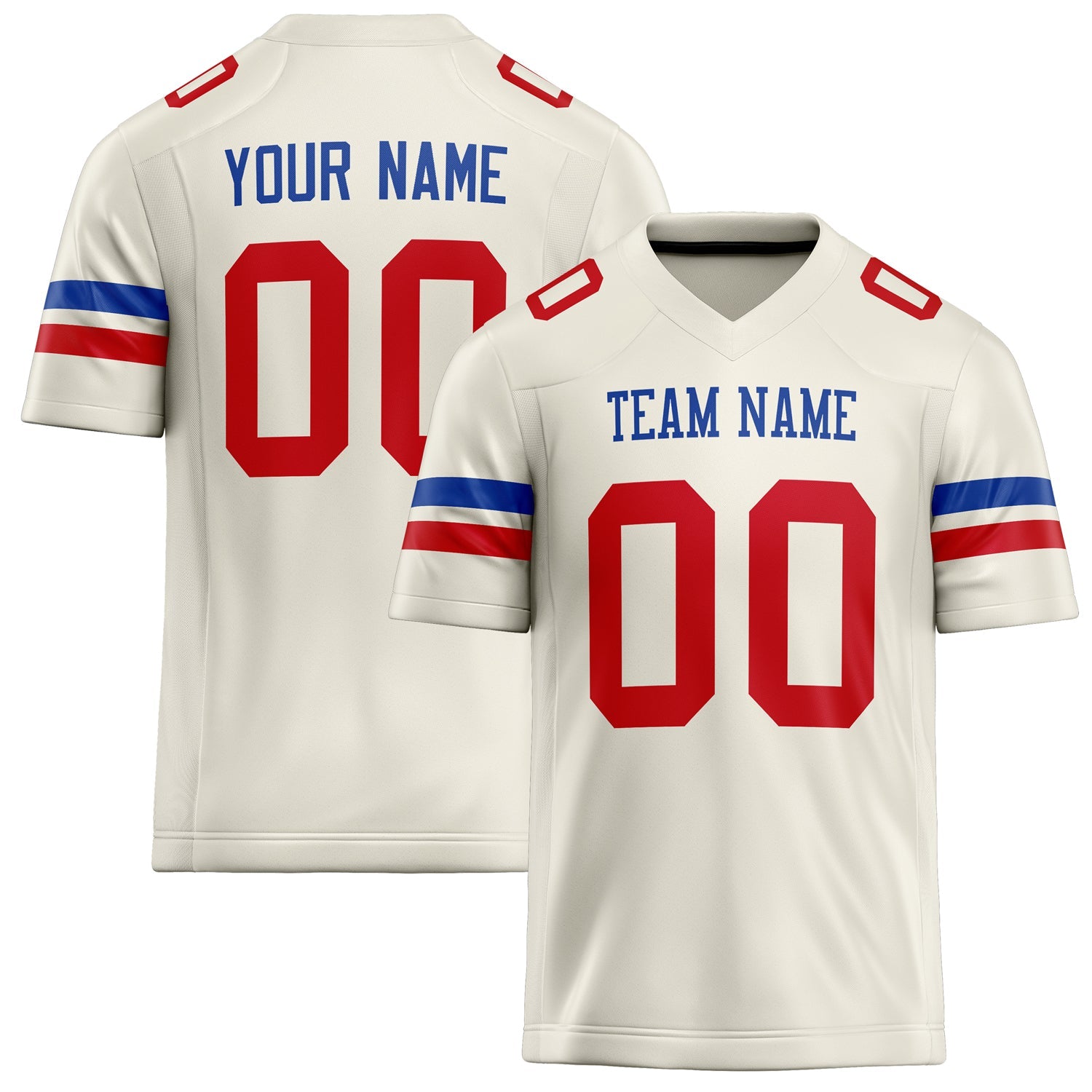 Custom Cream red Solid Colour Football Jersey FT02240730CR101