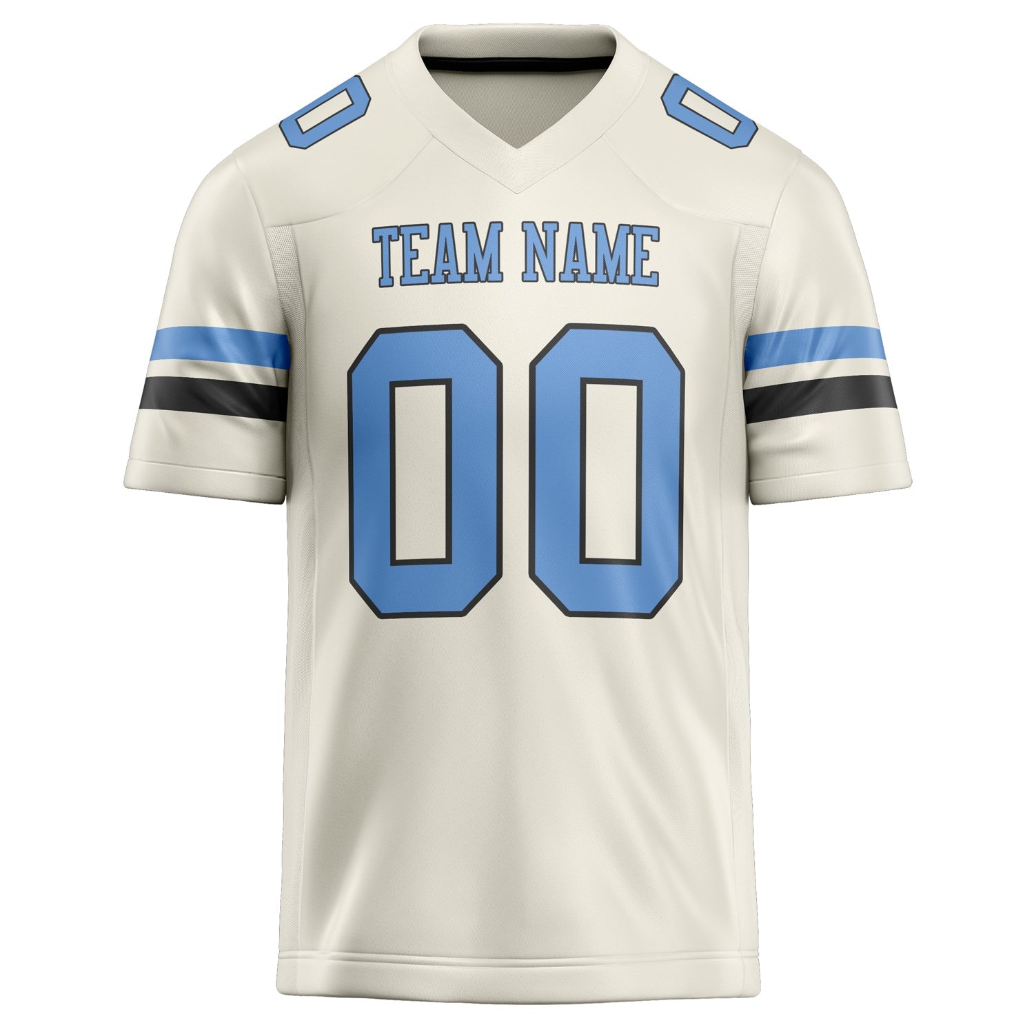 Custom Cream light blue Solid Colour Football Jersey