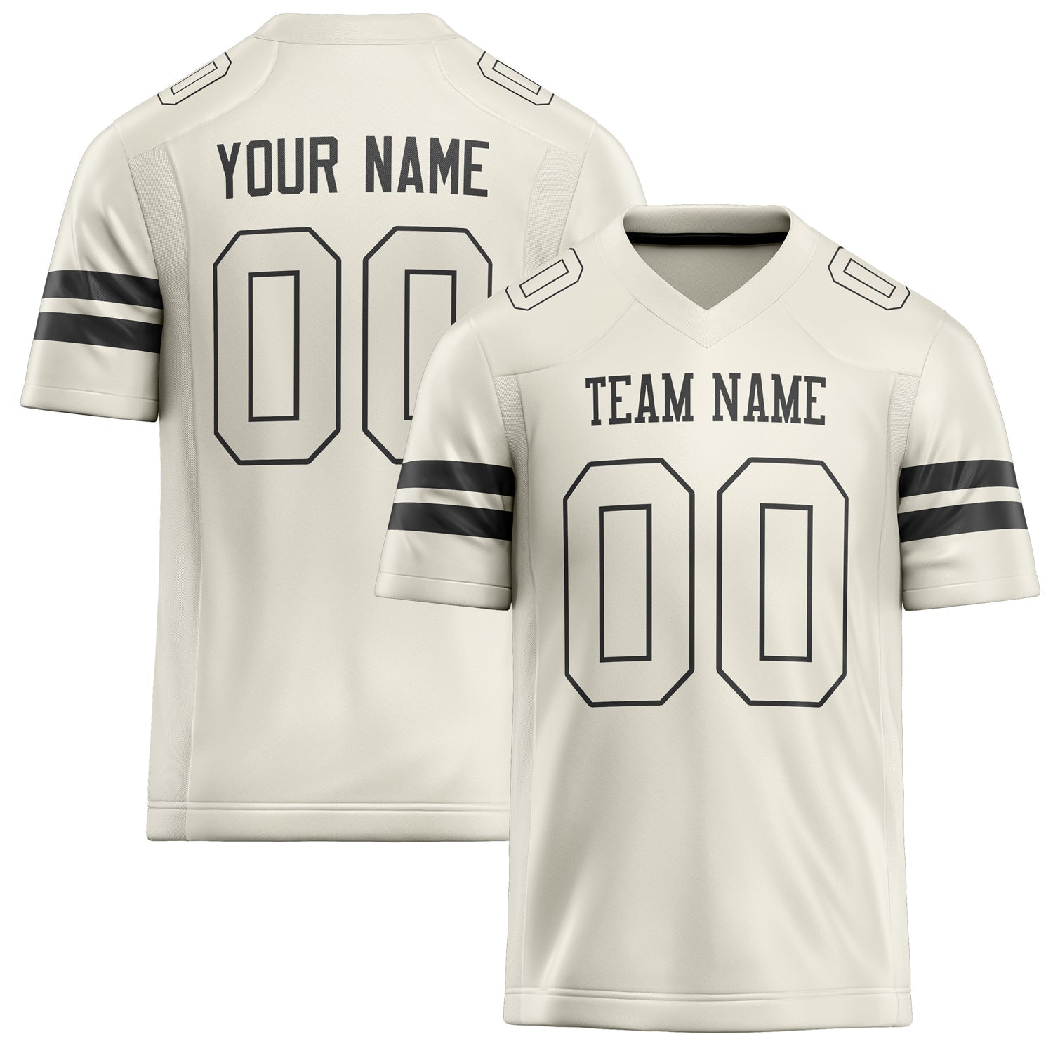 Custom Cream gray Solid Colour Football Jersey FT02240730CR107