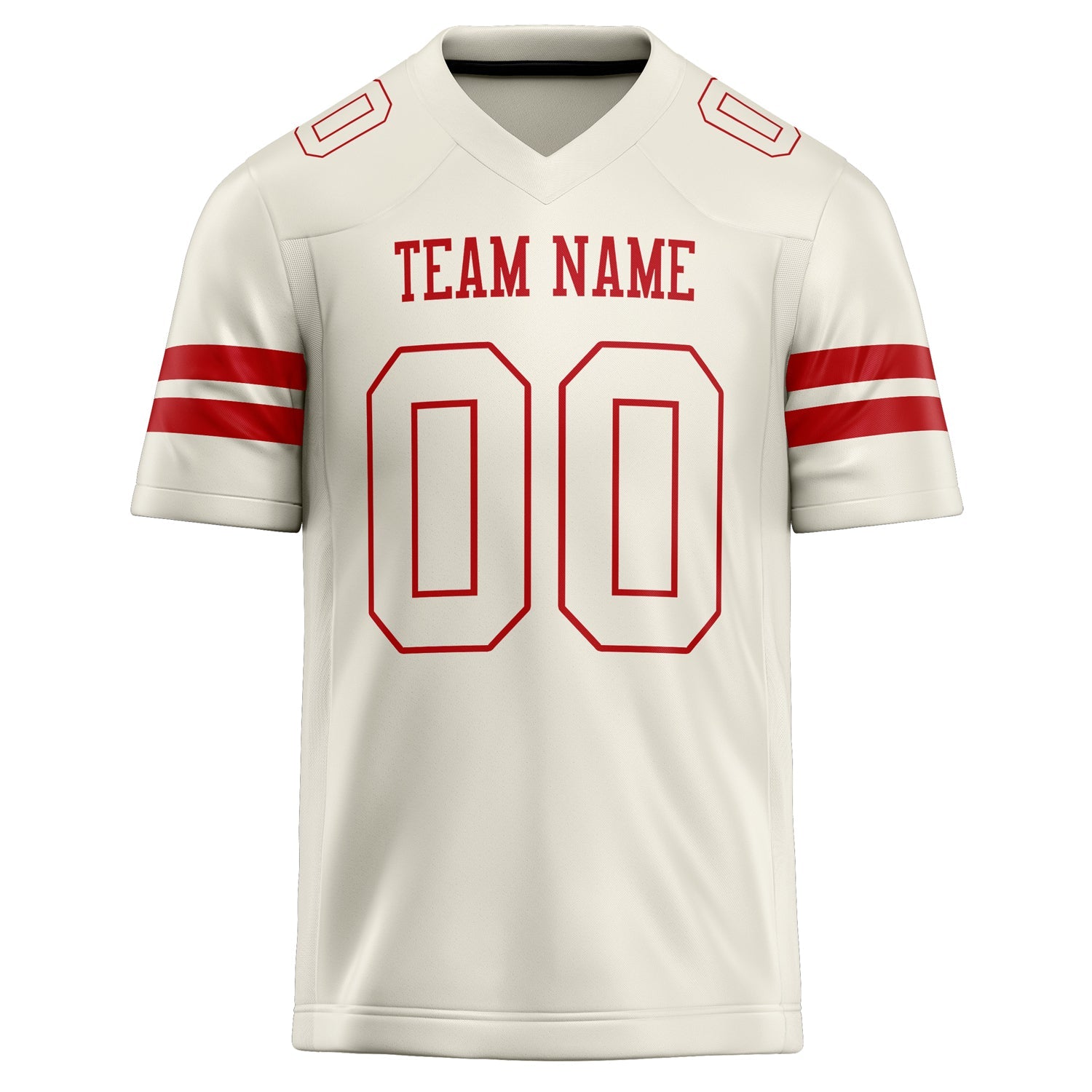 Custom Cream red Solid Colour Football Jersey
