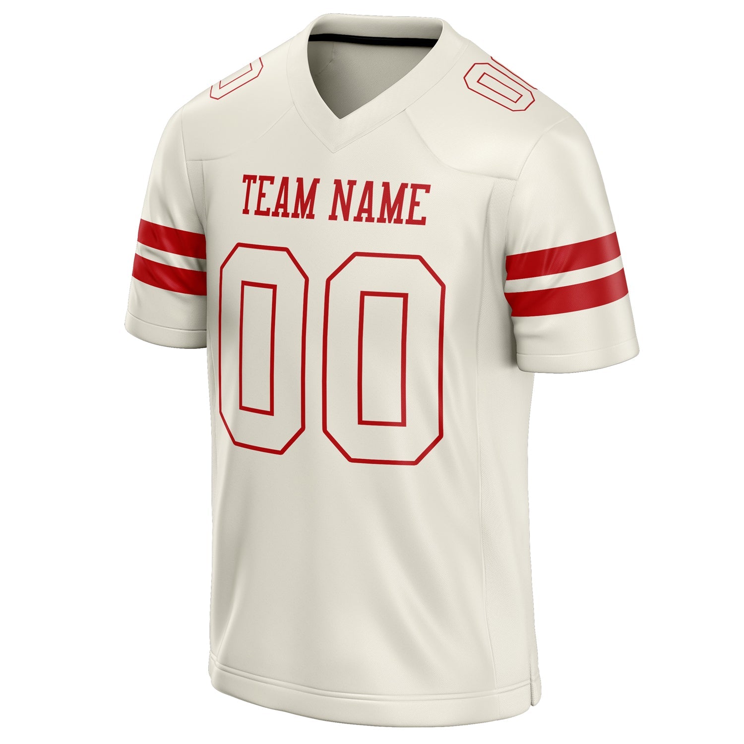 Custom Cream red Solid Colour Football Jersey
