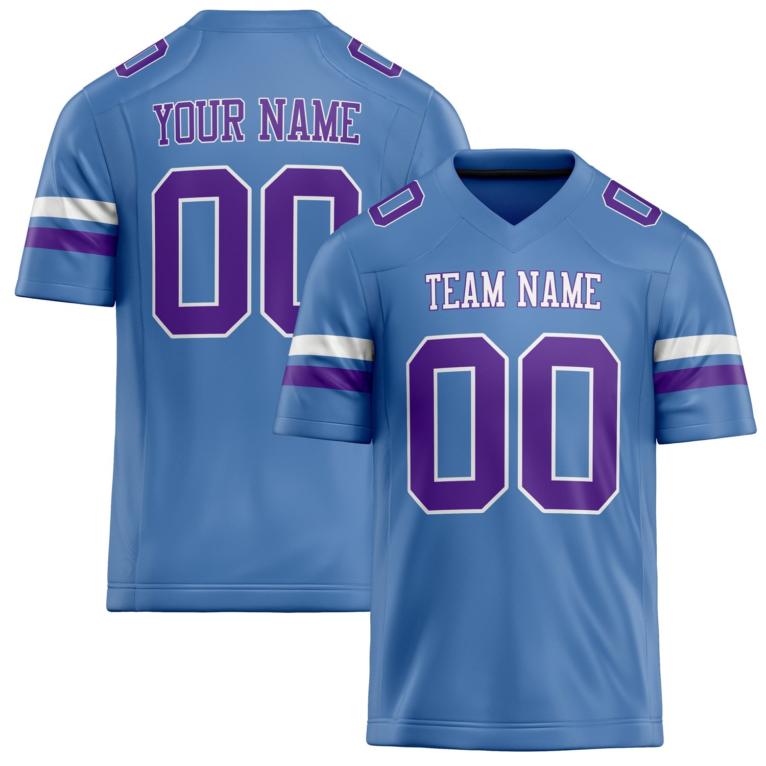 Custom Electric Blue Purple Solid Colour Football Jersey FT02240730EL115