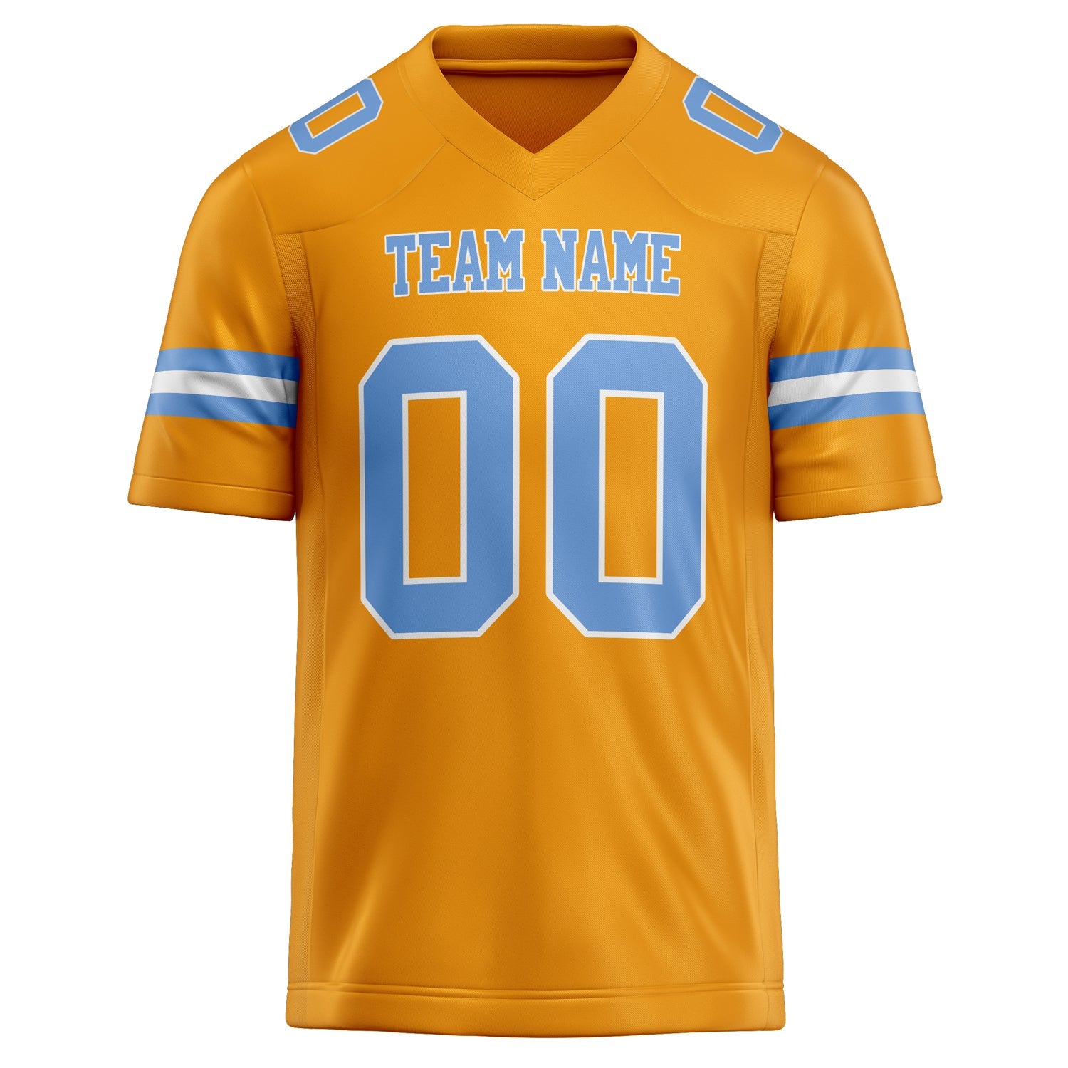 Custom Gold light blue Solid Colour Football Jersey