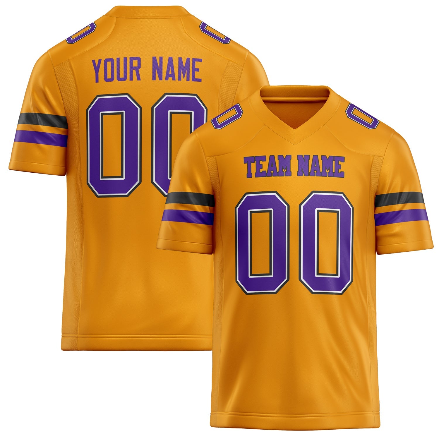 Custom Gold Purple Solid Colour Football Jersey FT02240730GO138