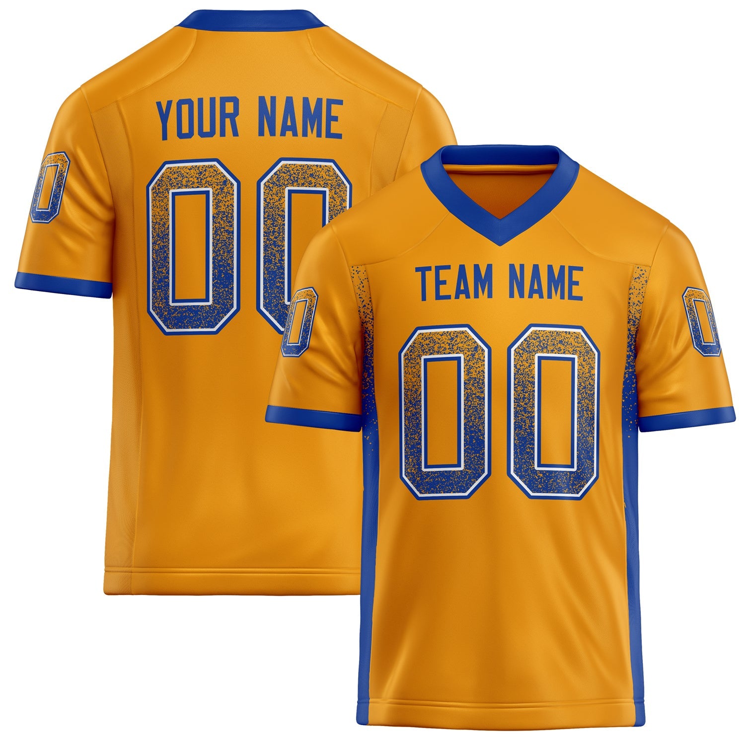 Custom Gold royal Solid Colour Football Jersey FT02240730GO145