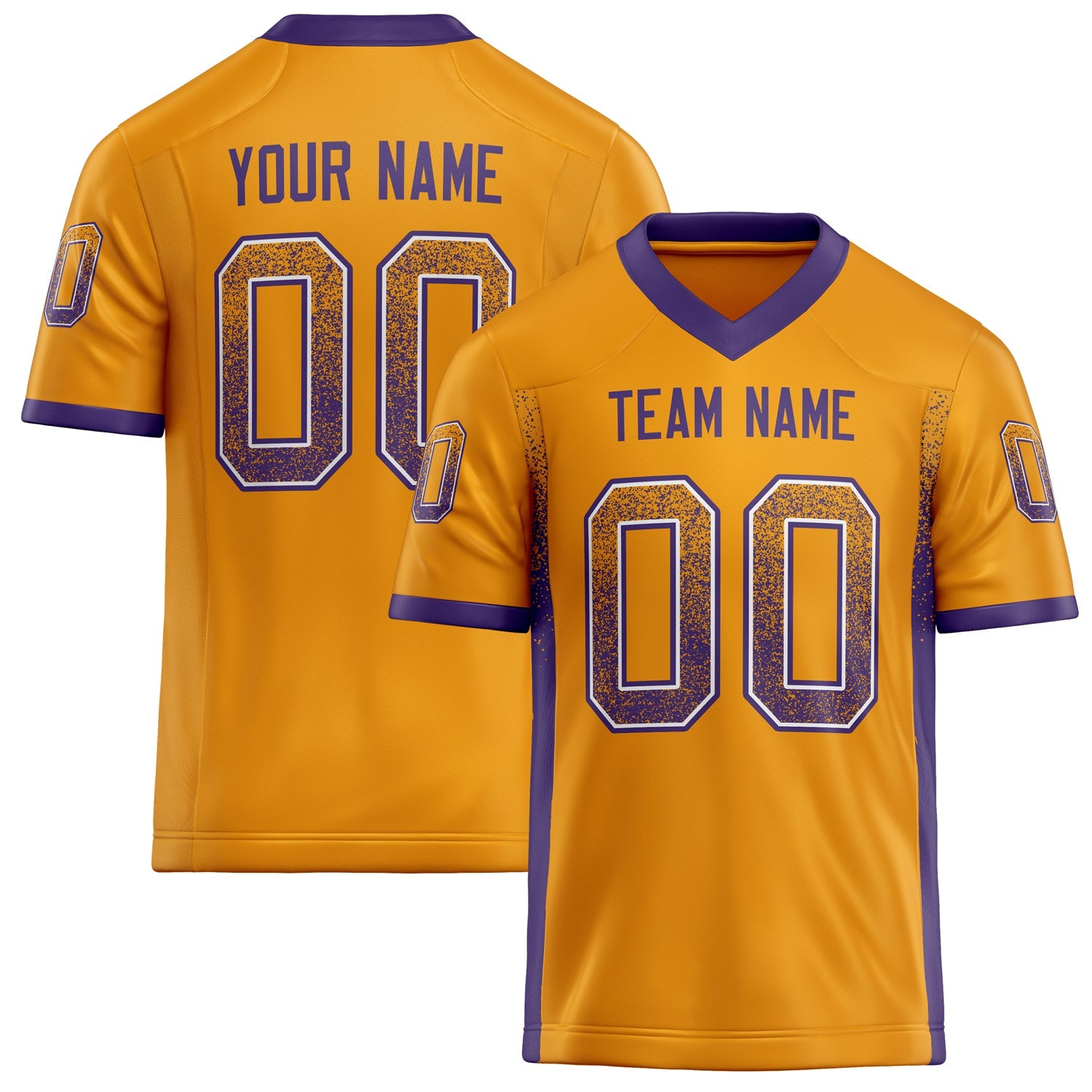 Custom Gold Purple Solid Colour Football Jersey FT02240730GO146
