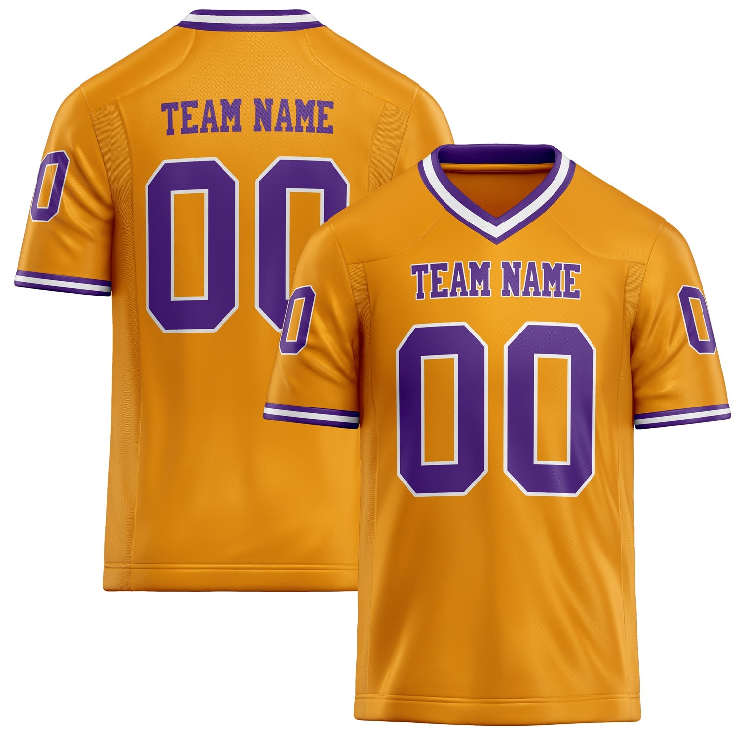 Custom Gold Purple Solid Colour Football Jersey FT02240730GO148