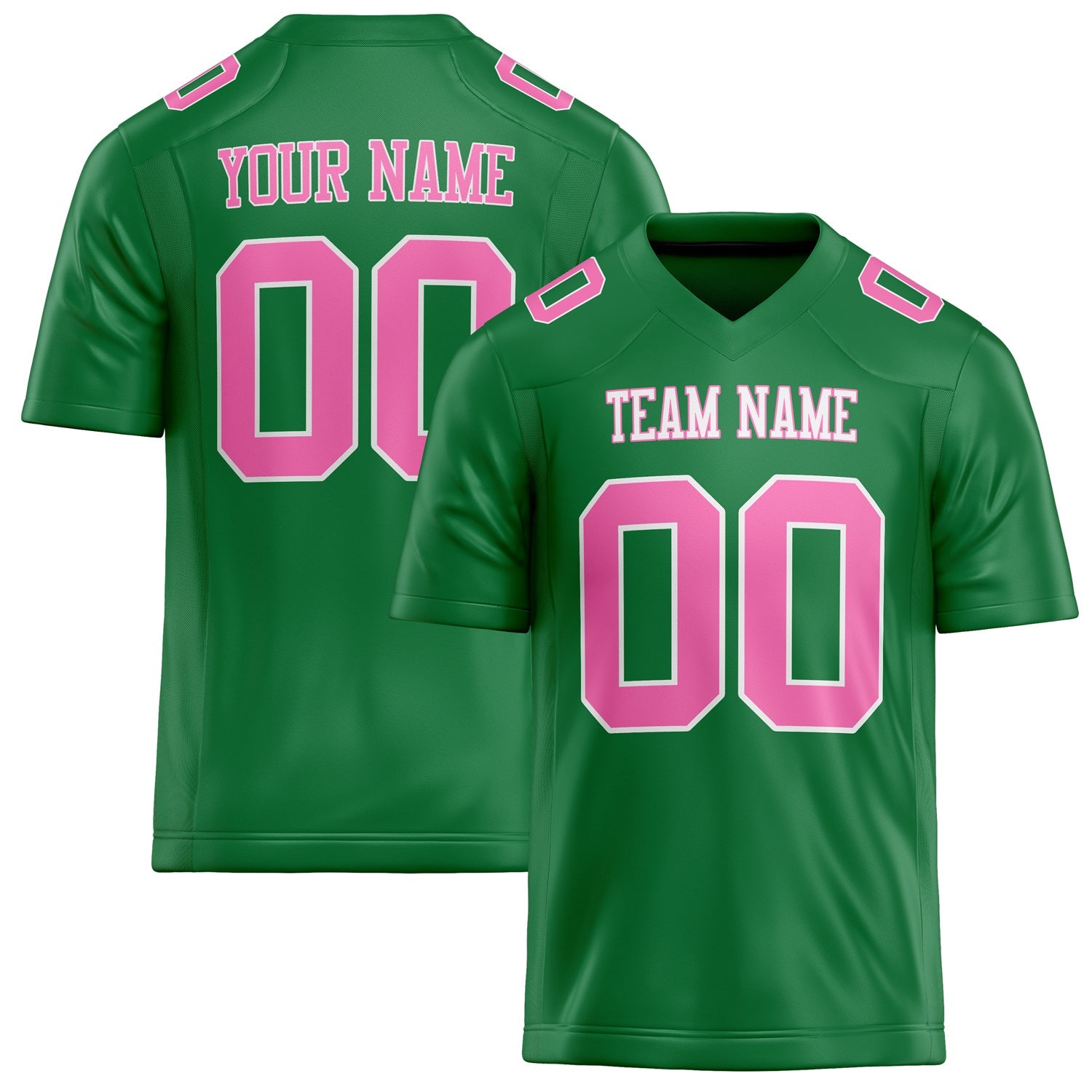 Custom Grass Green pink Solid Colour Football Jersey FT02240730GR160