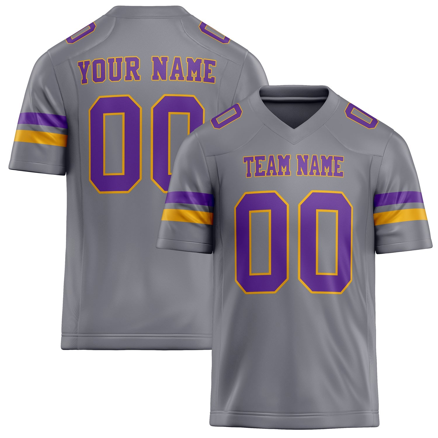Custom Gray Purple Solid Colour Football Jersey FT02240730GR181