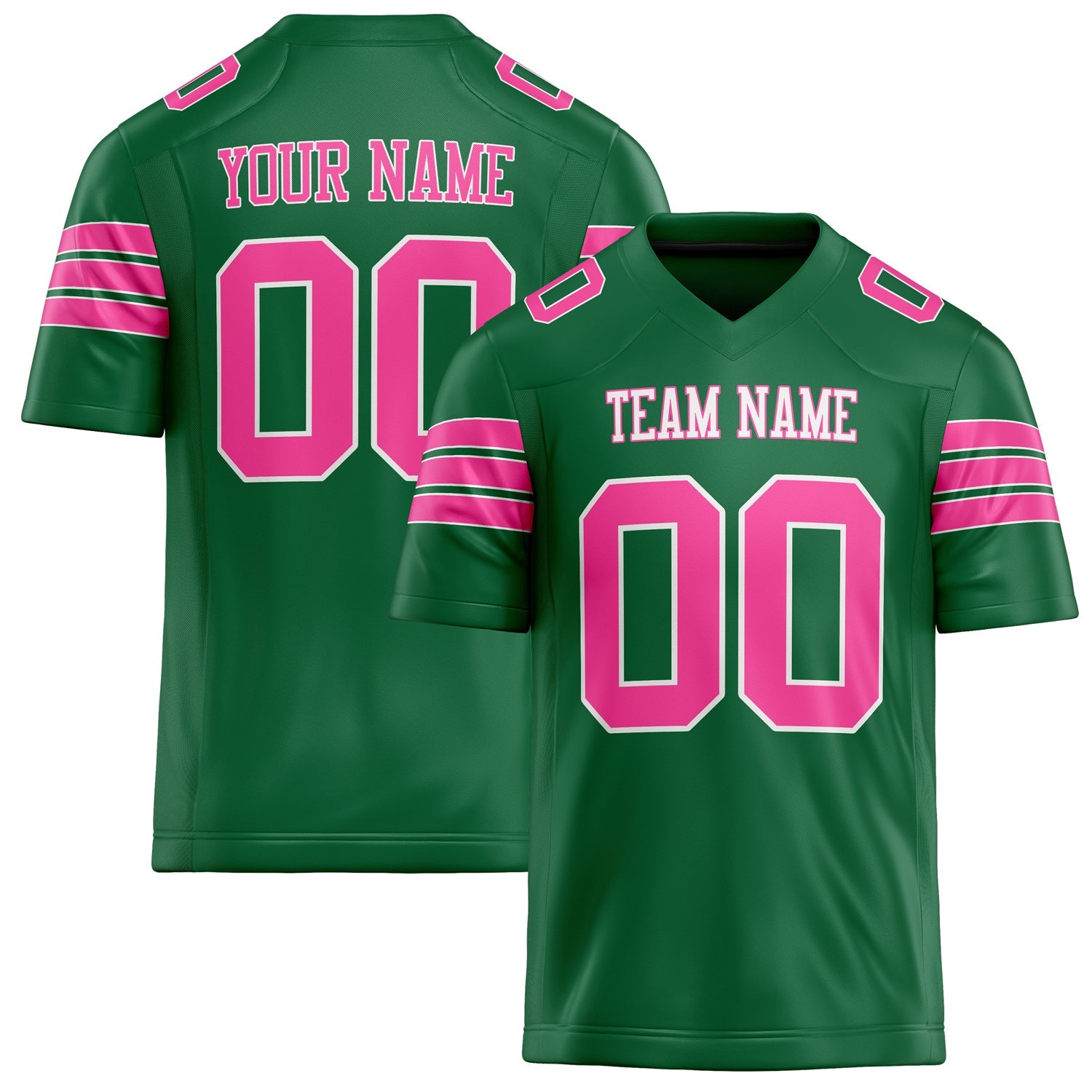 Custom Kelly Green pink Solid Colour Football Jersey FT02240730KE213
