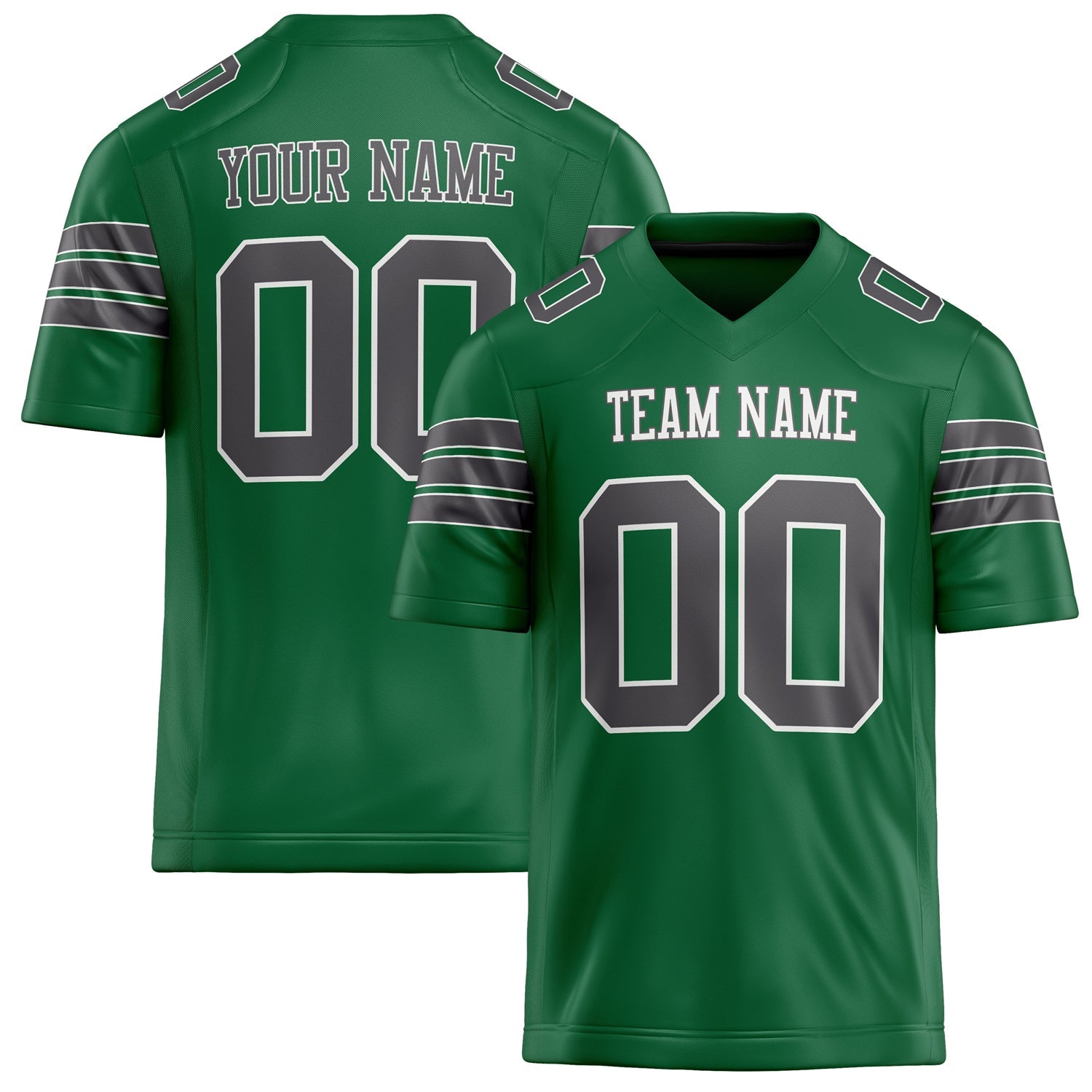 Custom Kelly Green gray Solid Colour Football Jersey FT02240730KE218