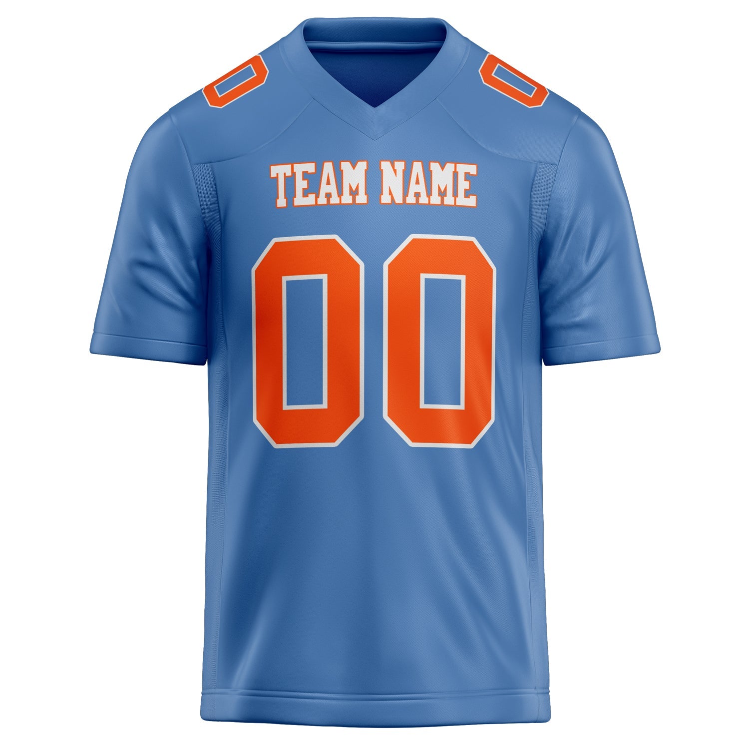 Custom Light Blue orange Solid Colour Football Jersey