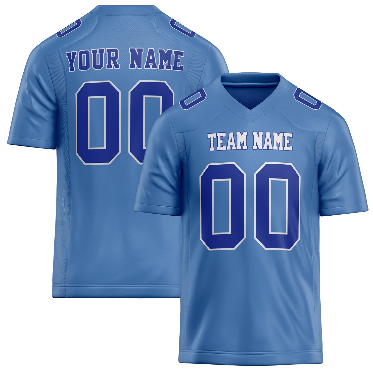 Custom Light Blue royal Solid Colour Football Jersey FT02240730LI232