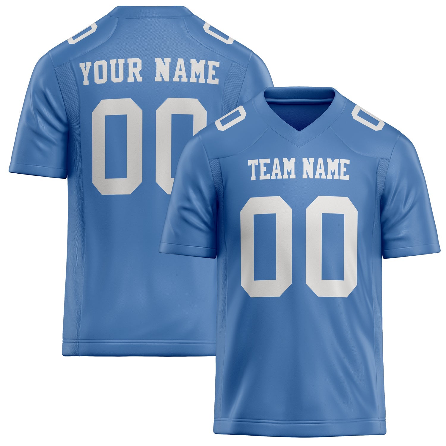 Custom Light Blue White Solid Colour Football Jersey FT02240730LI233
