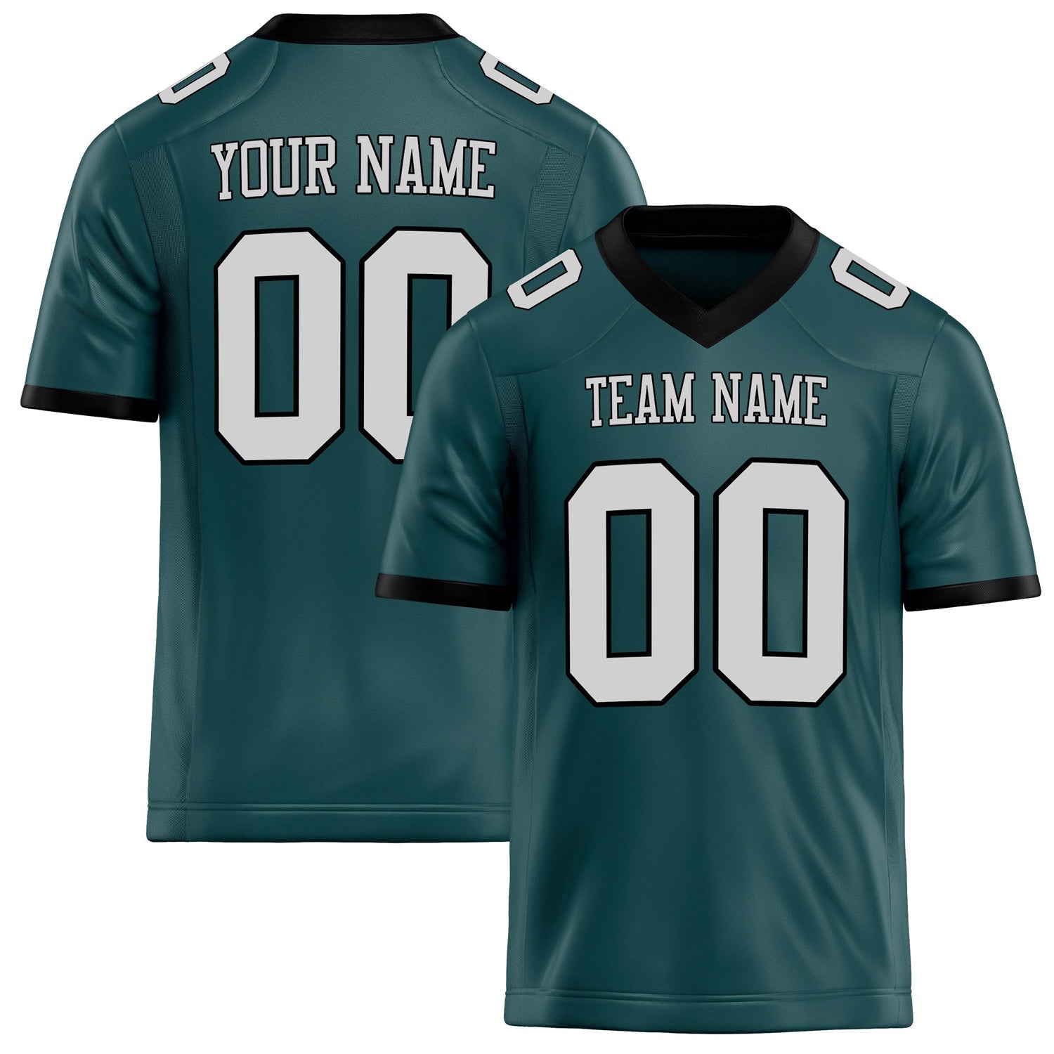 Custom Midnight Green gray Solid Colour Football Jersey FT02240730MI267
