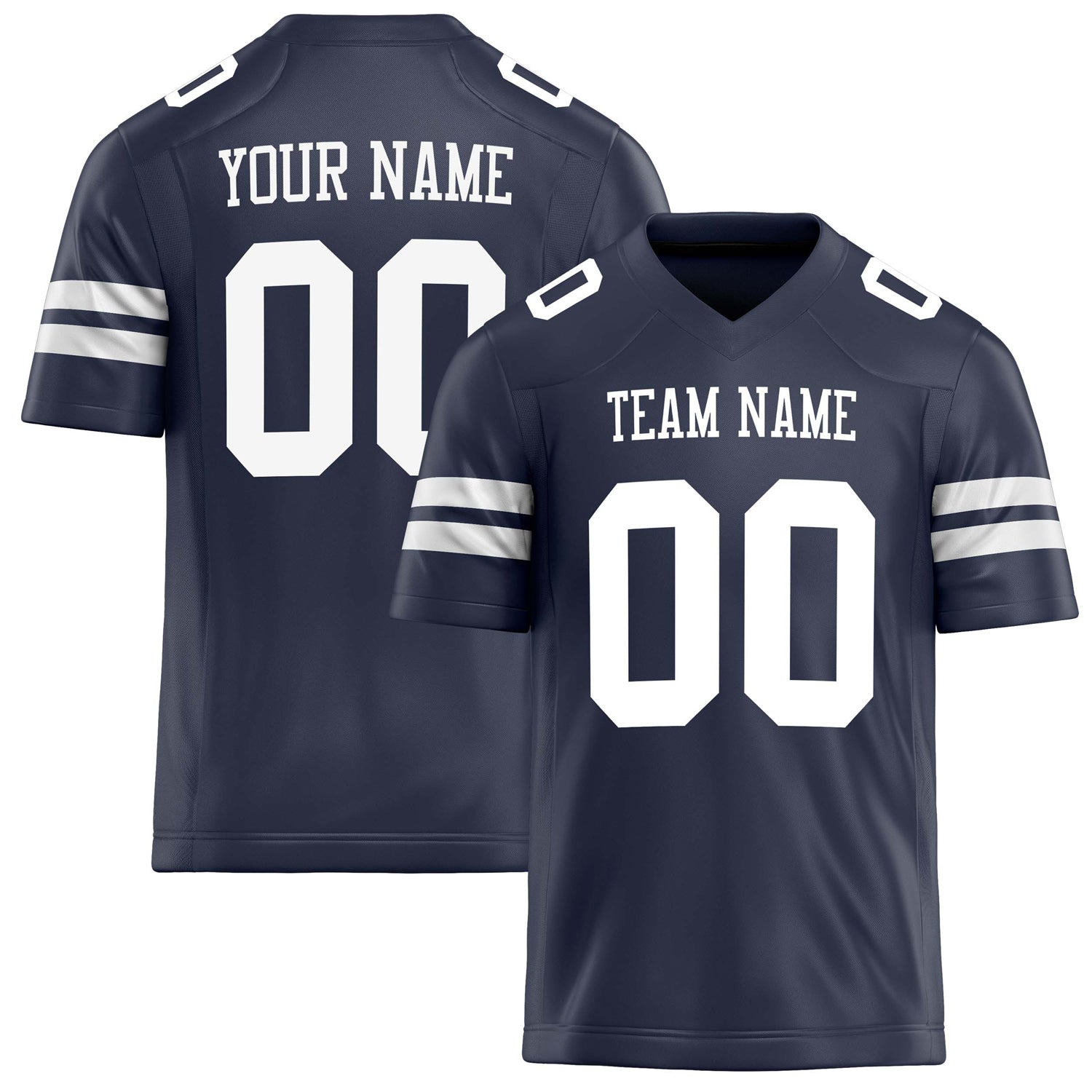 Custom Navy White Solid Colour Football Jersey FT02240730NA280