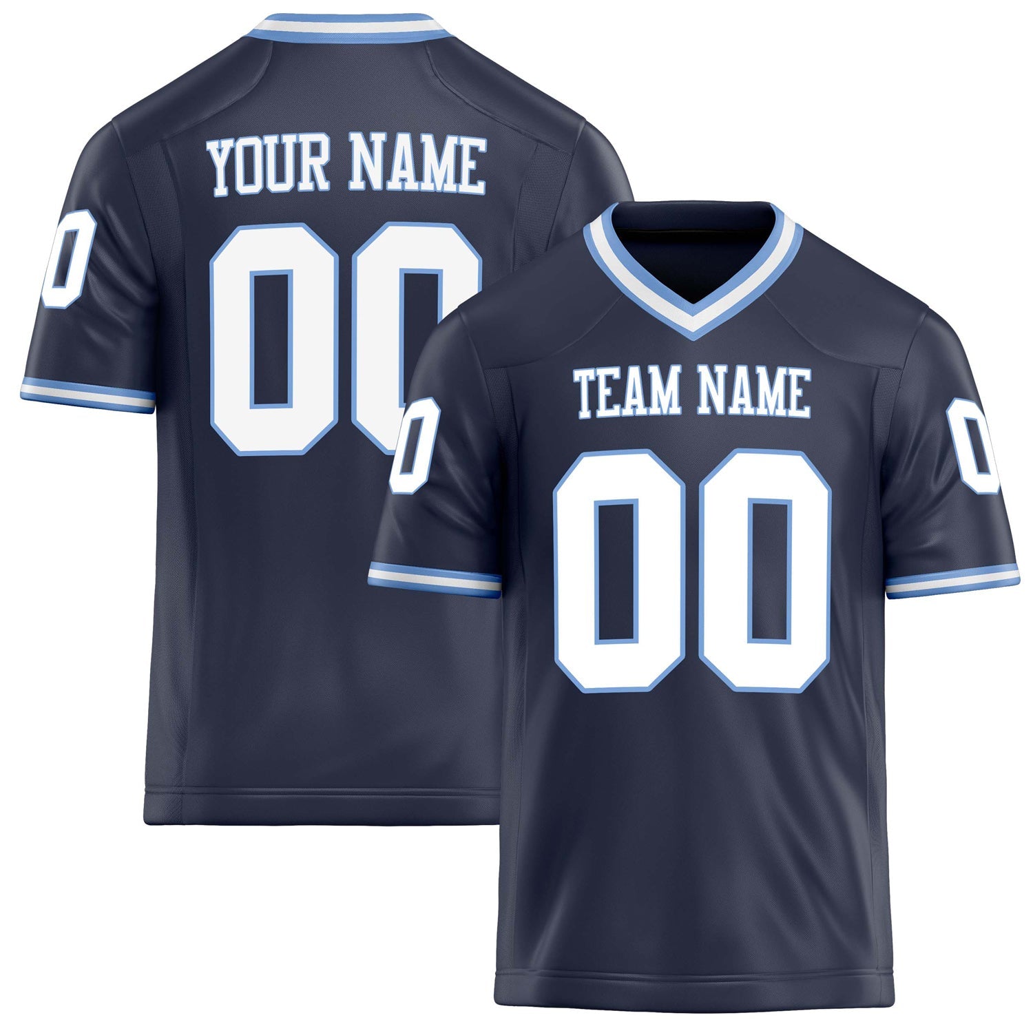 Custom Navy White Solid Colour Football Jersey FT02240730NA281