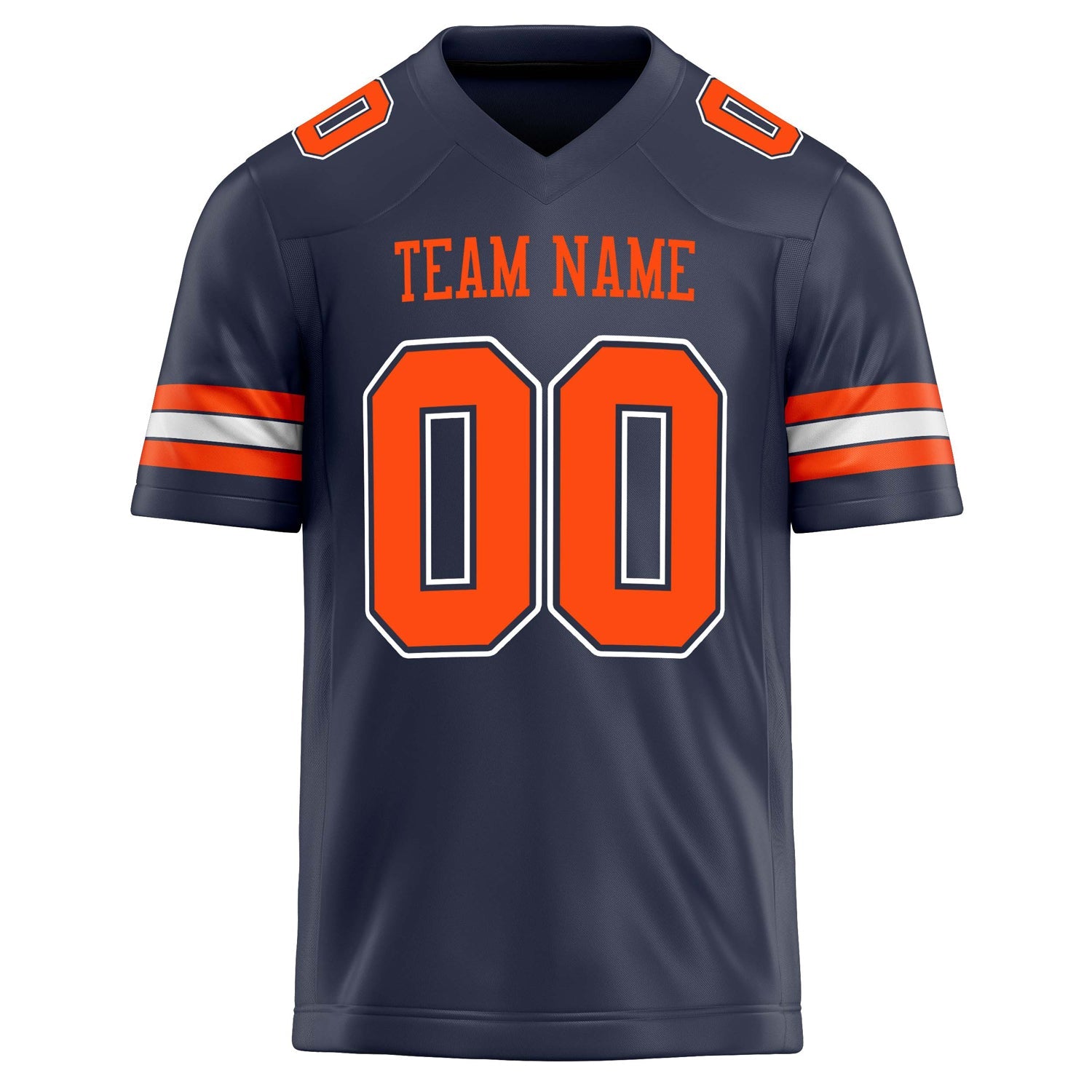 Custom Navy orange Solid Colour Football Jersey