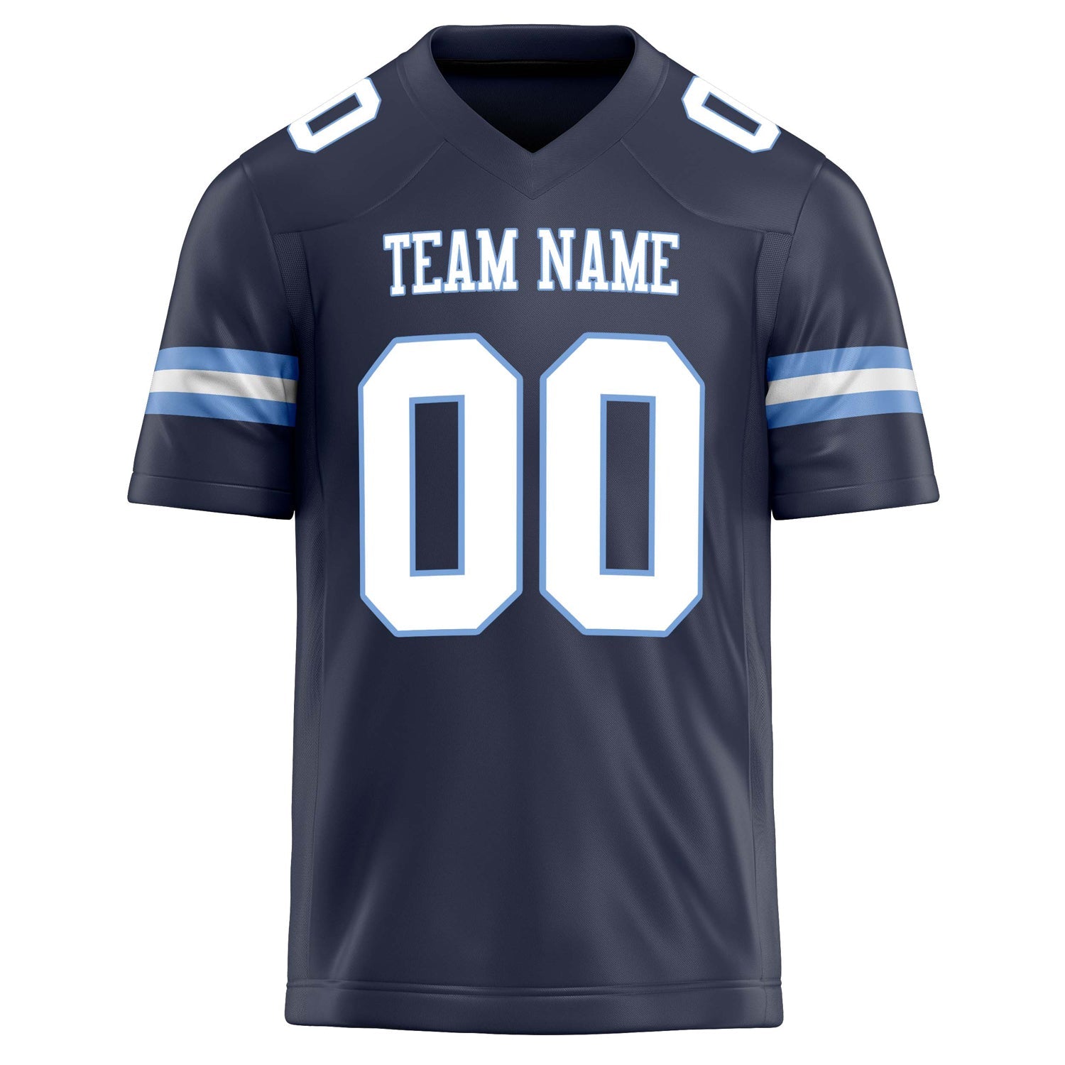 Custom Navy White Solid Colour Football Jersey