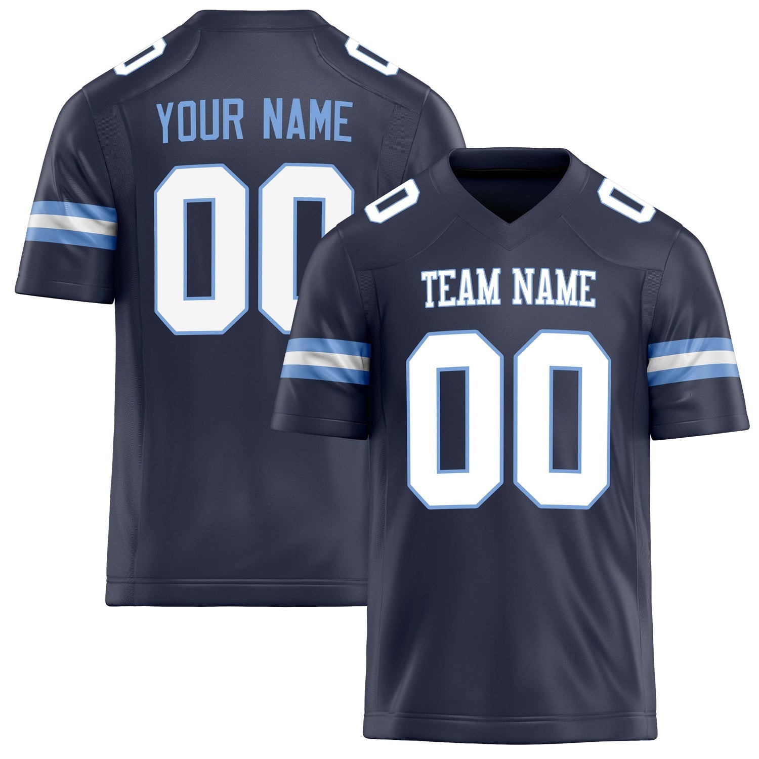 Custom Navy White Solid Colour Football Jersey FT02240730NA288