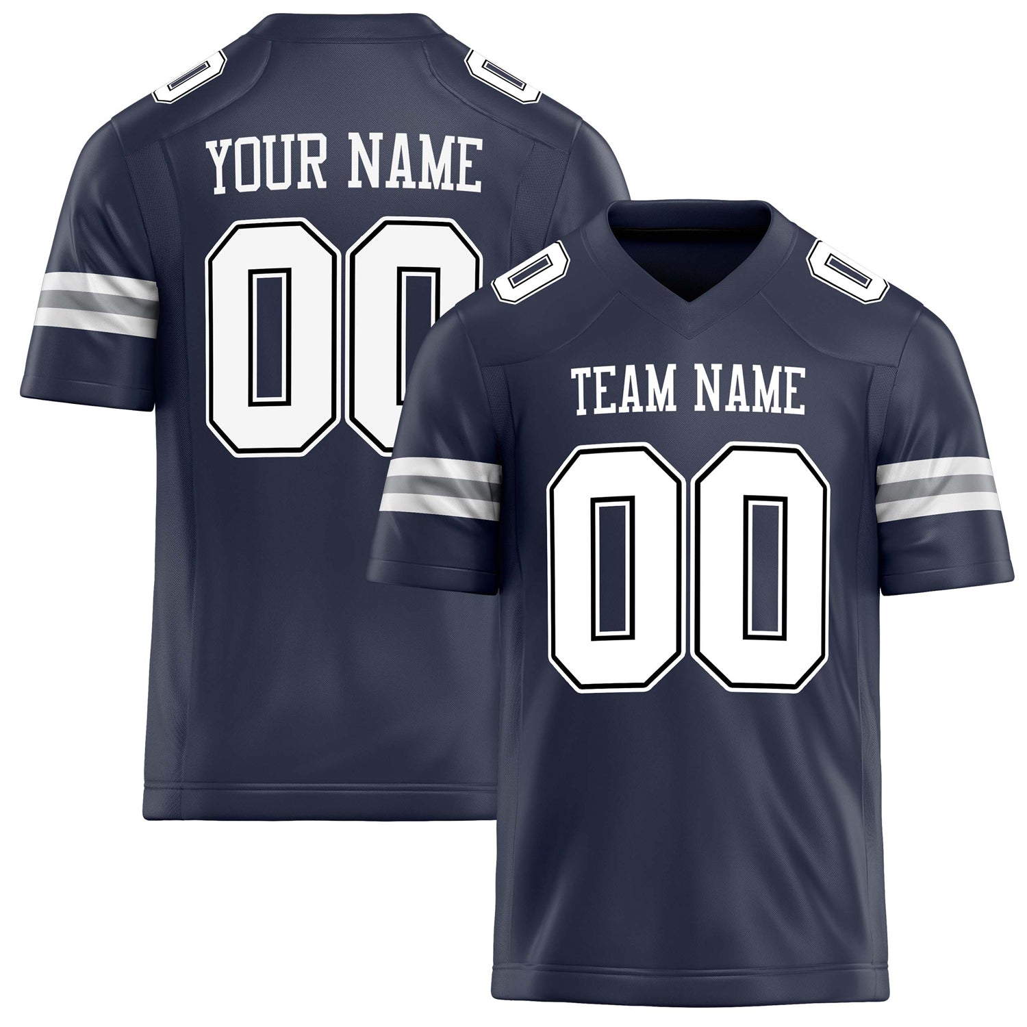 Custom Navy White Solid Colour Football Jersey FT02240730NA290