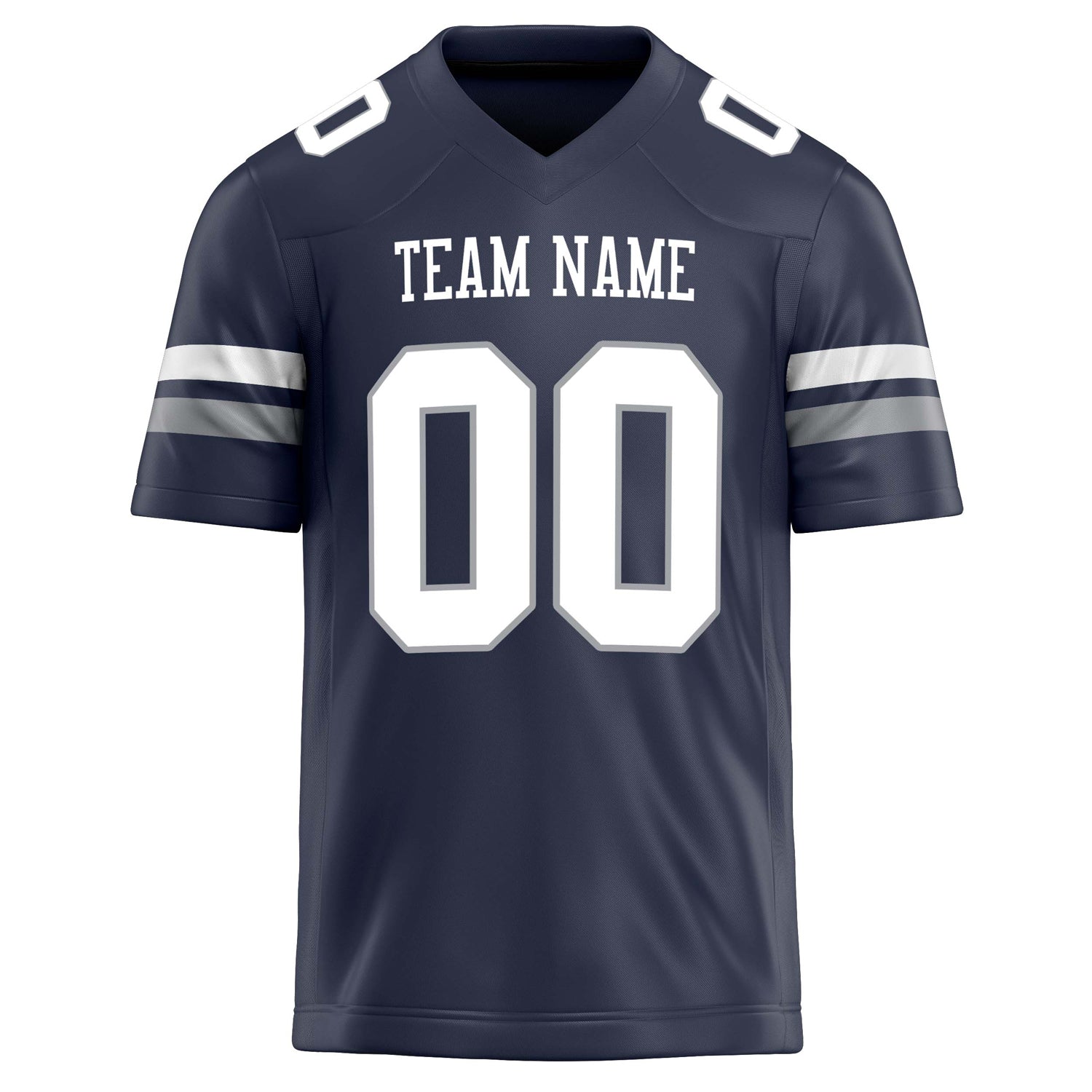 Custom Navy White Solid Colour Football Jersey