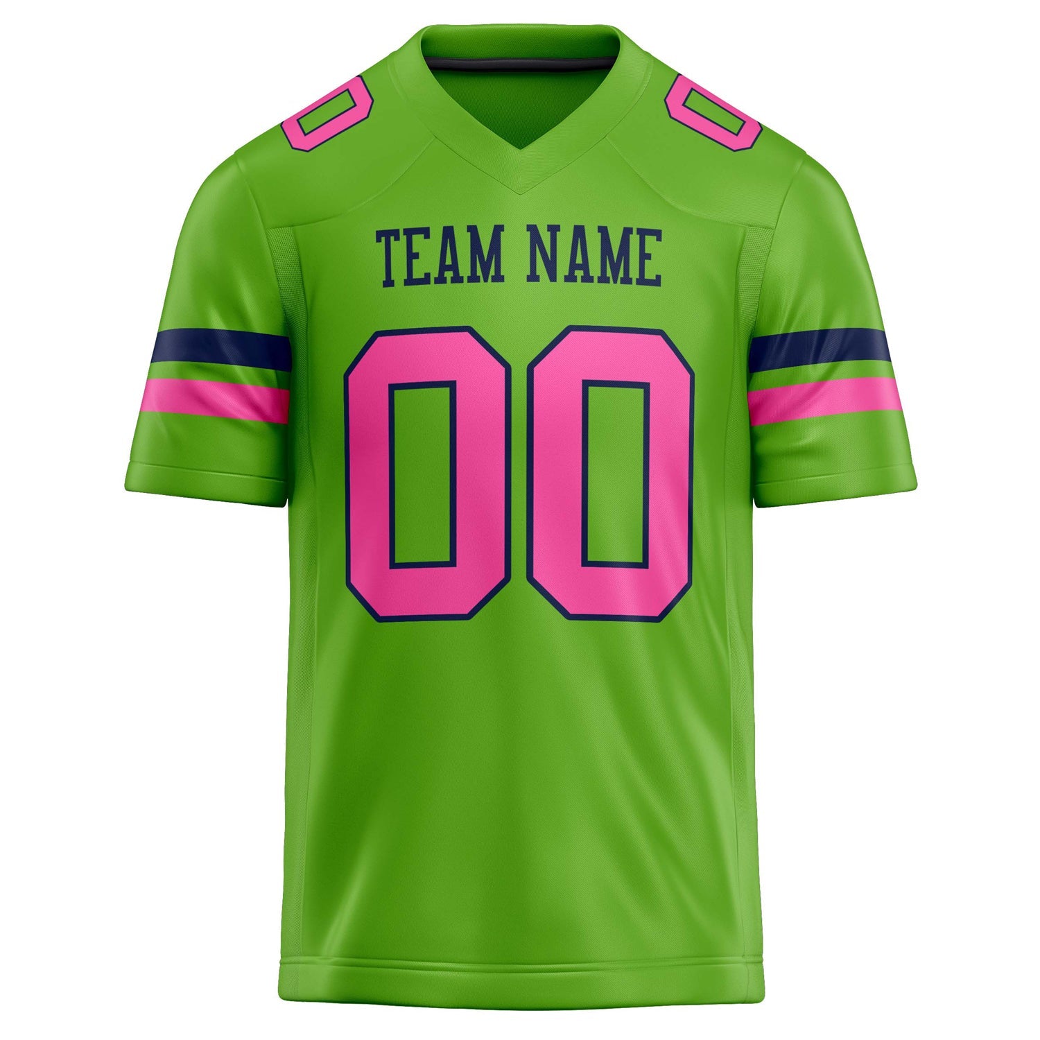 Custom Neon Green pink Solid Colour Football Jersey