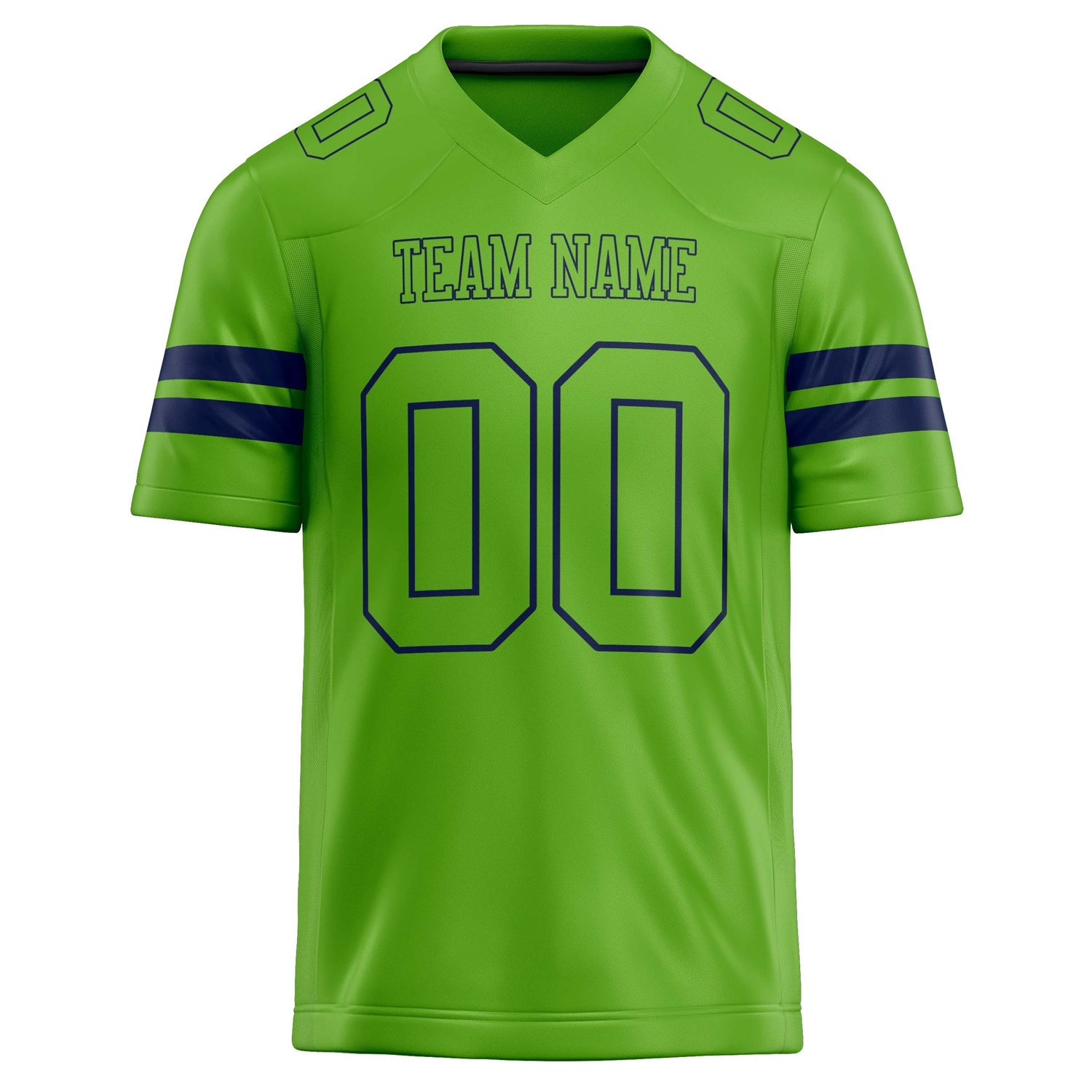 Custom Neon Green navy Solid Colour Football Jersey