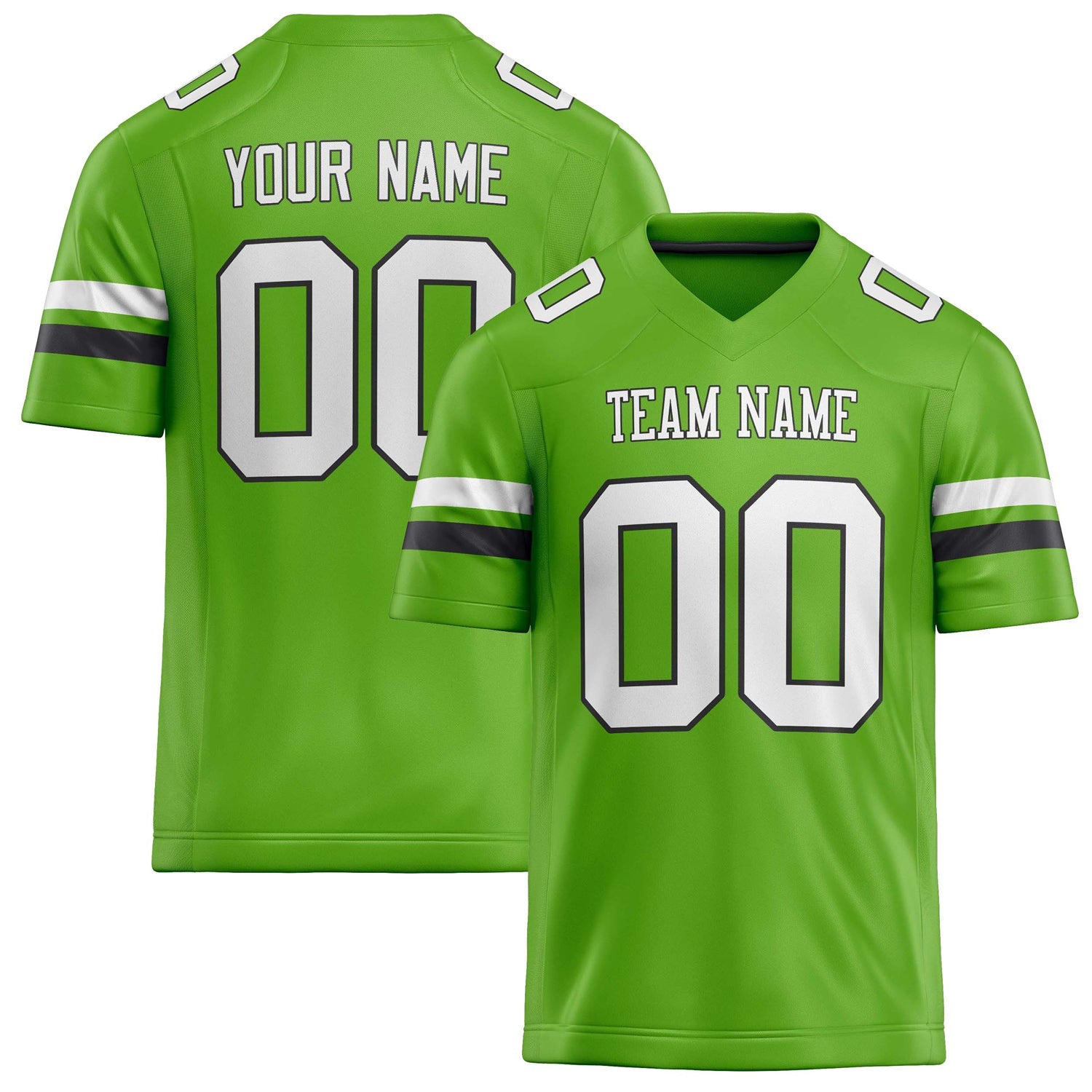 Custom Neon Green White Solid Colour Football Jersey FT02240730NE301