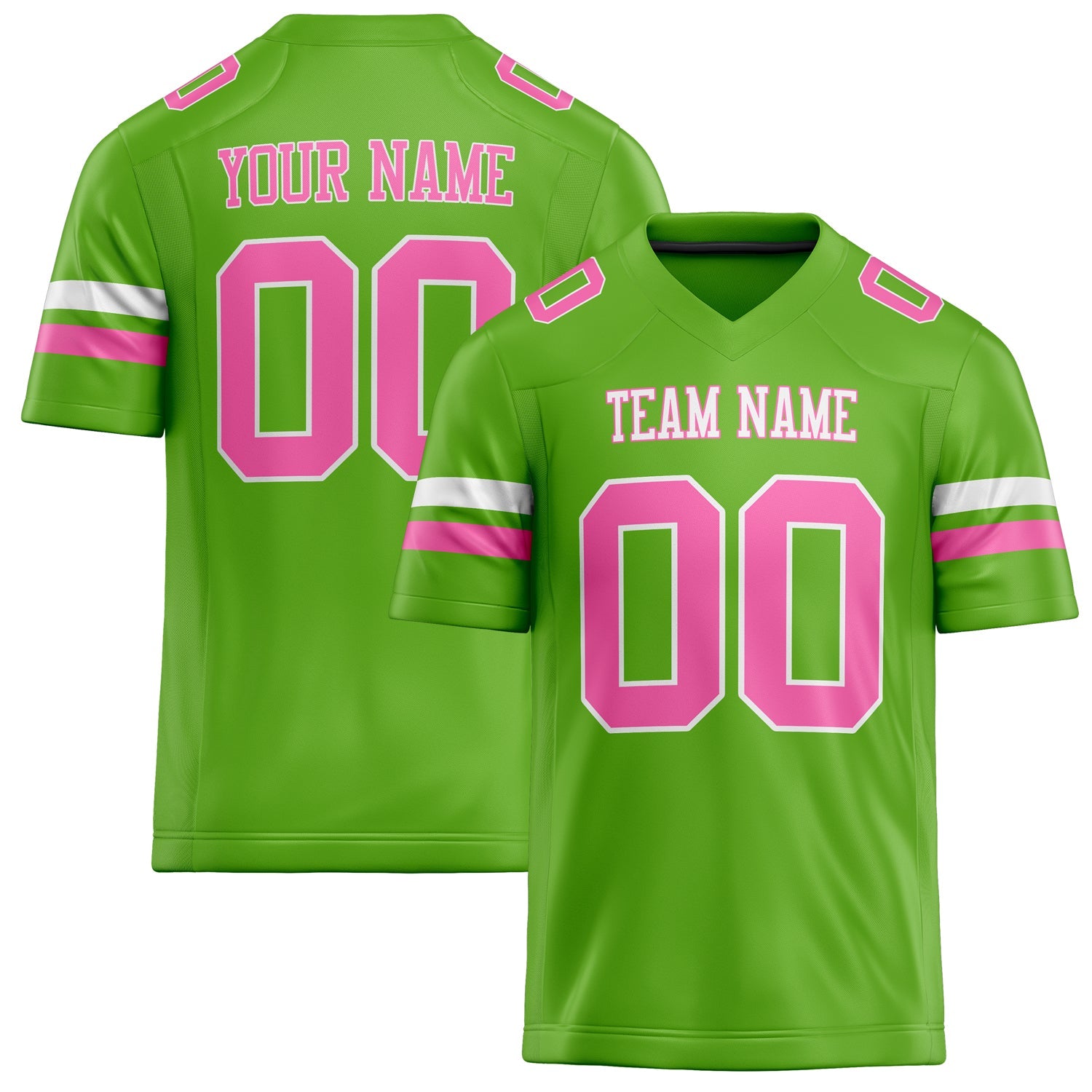 Custom Neon Green pink Solid Colour Football Jersey FT02240730NE302