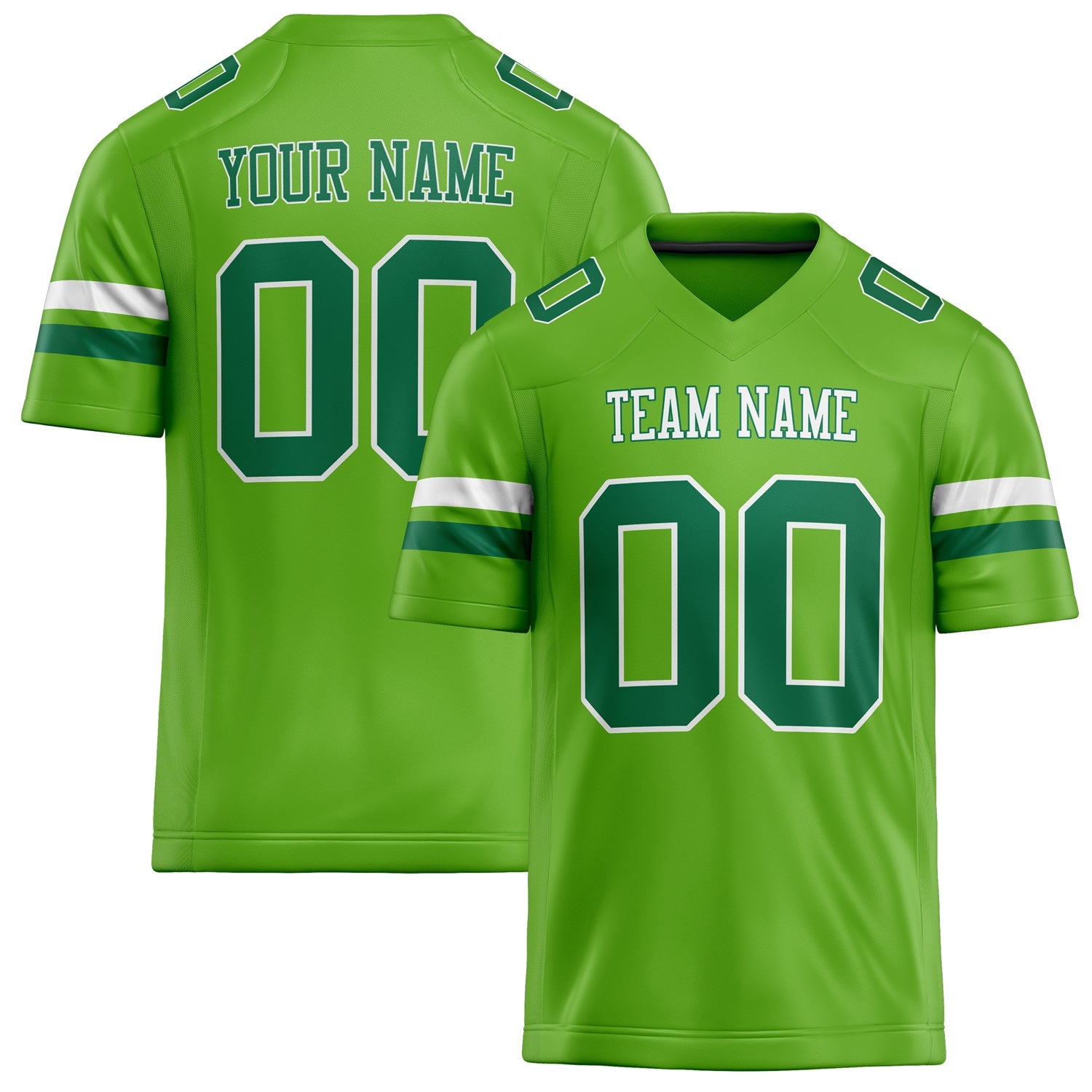 Custom Neon Green kelly green Solid Colour Football Jersey FT02240730NE304