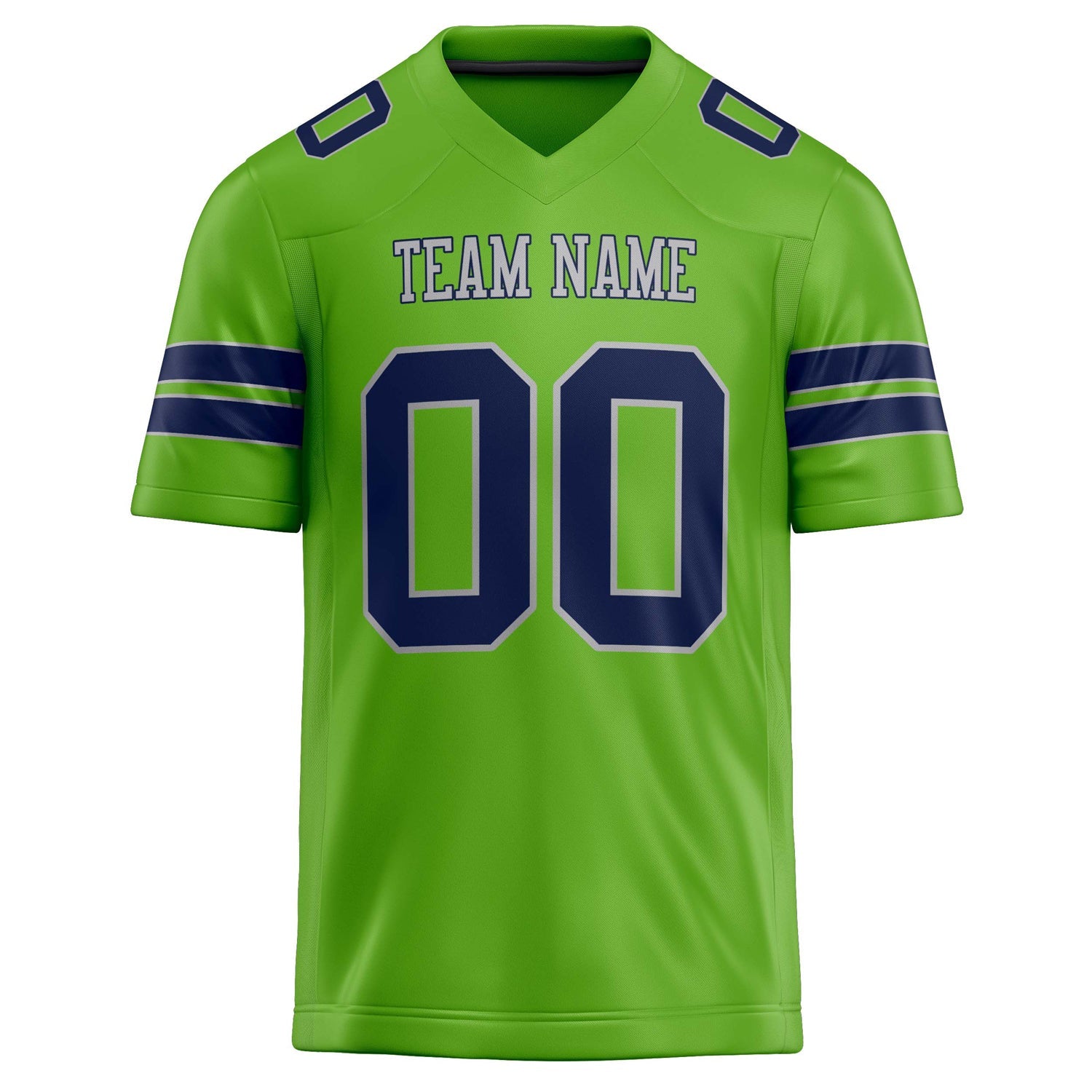 Custom Neon Green navy Solid Colour Football Jersey