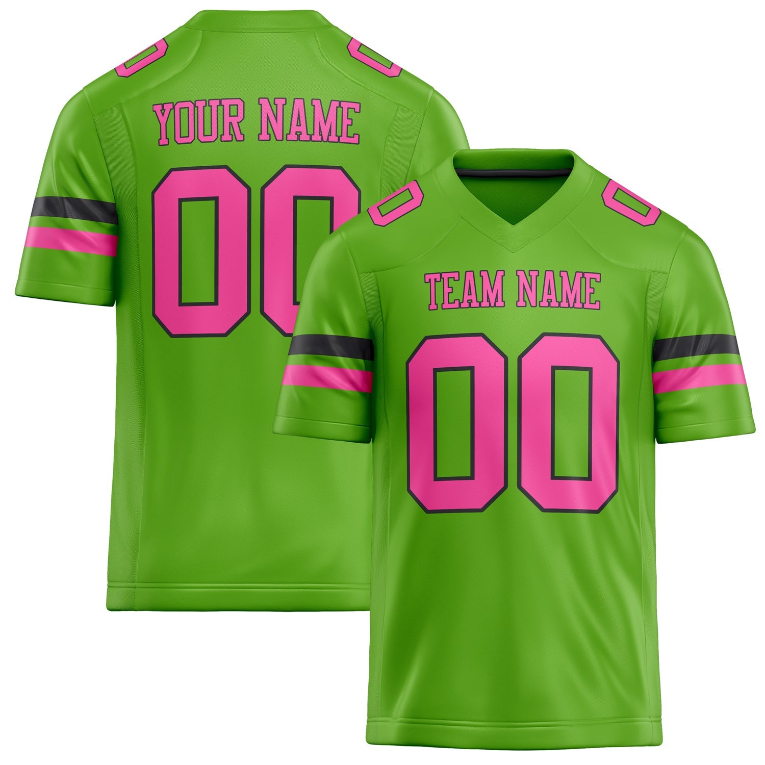Custom Neon Green pink Solid Colour Football Jersey FT02240730NE307