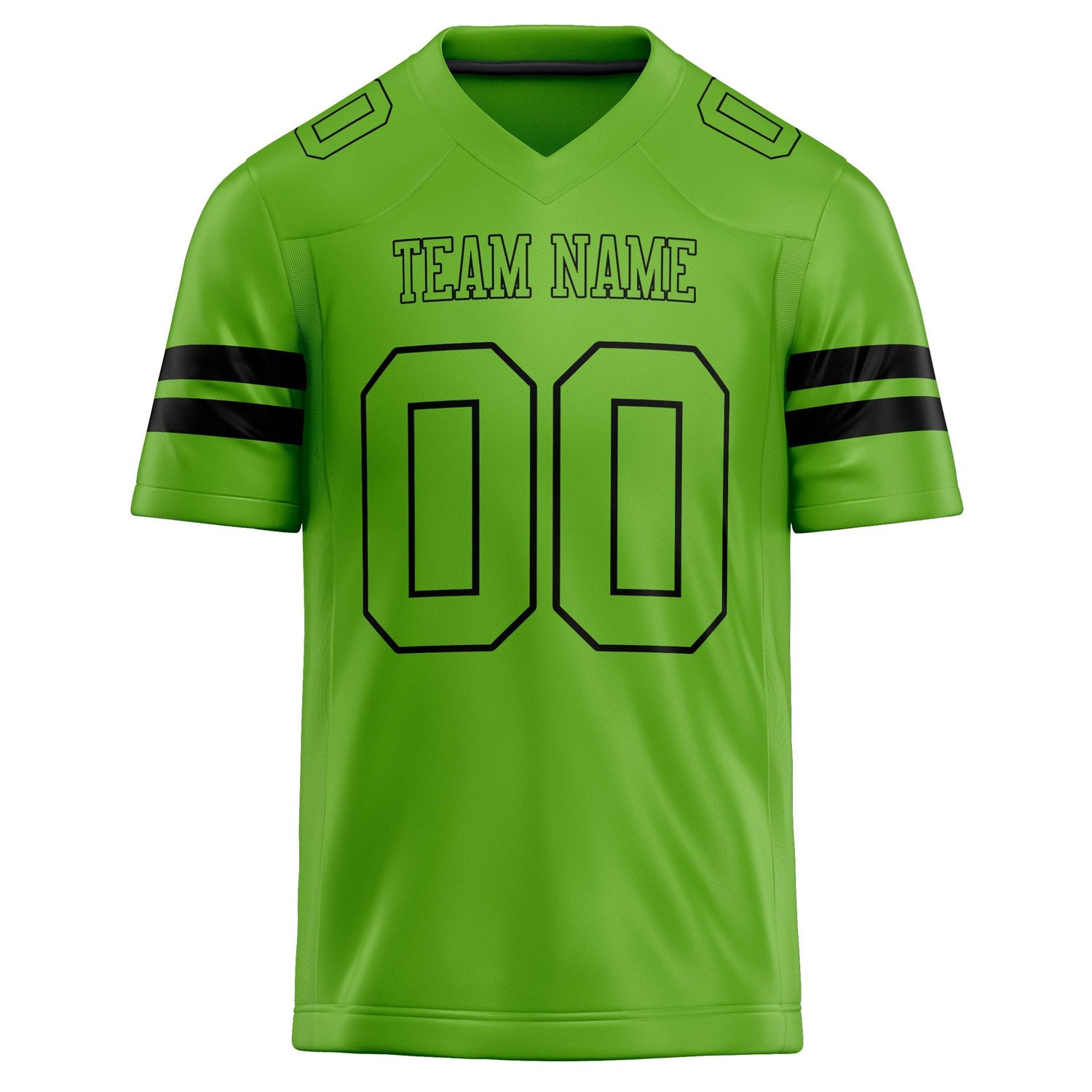 Custom Neon Green Black Solid Colour Football Jersey