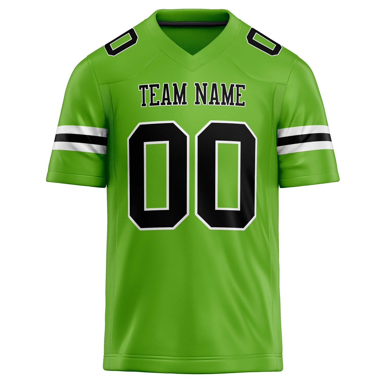 Custom Neon Green Black Solid Colour Football Jersey