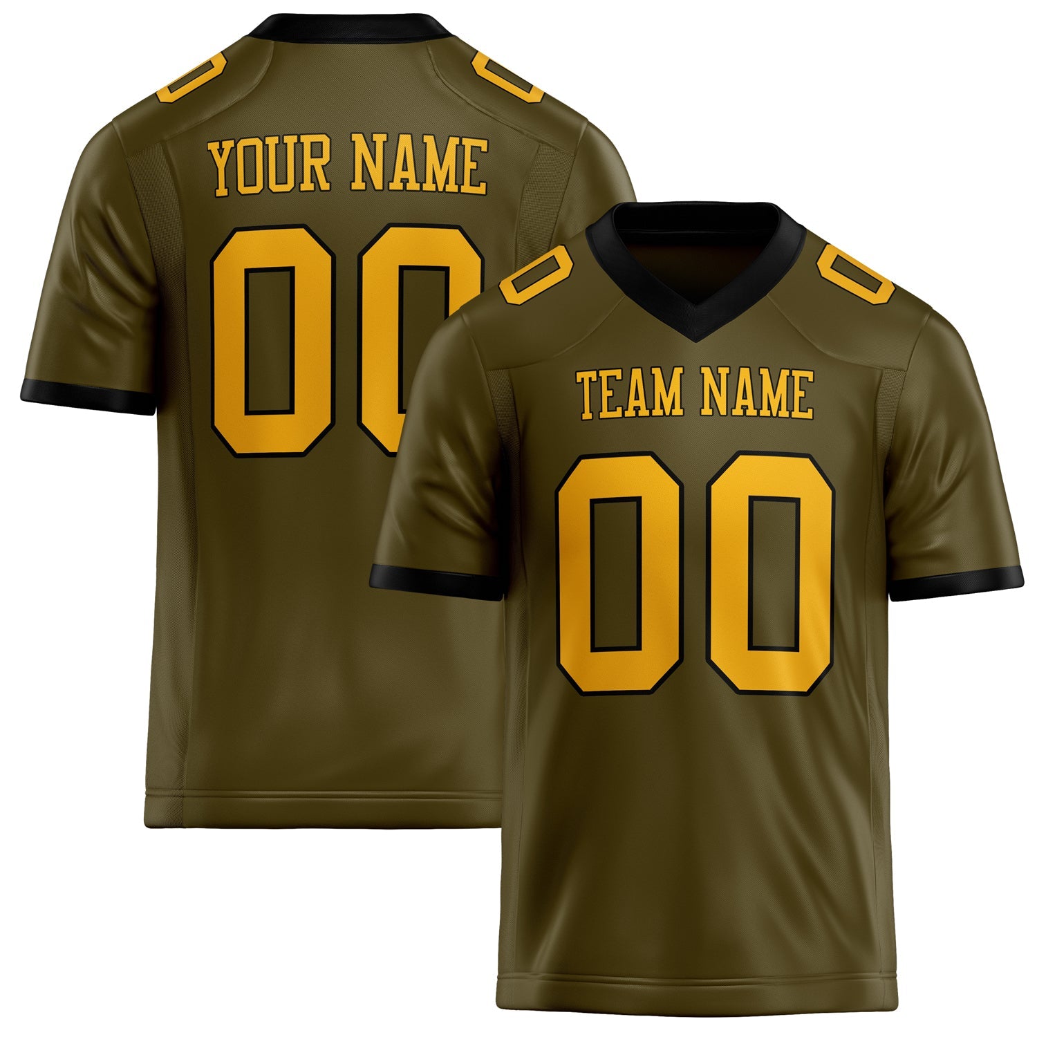 Custom Olive gold Solid Colour Football Jersey FT02240730OL340